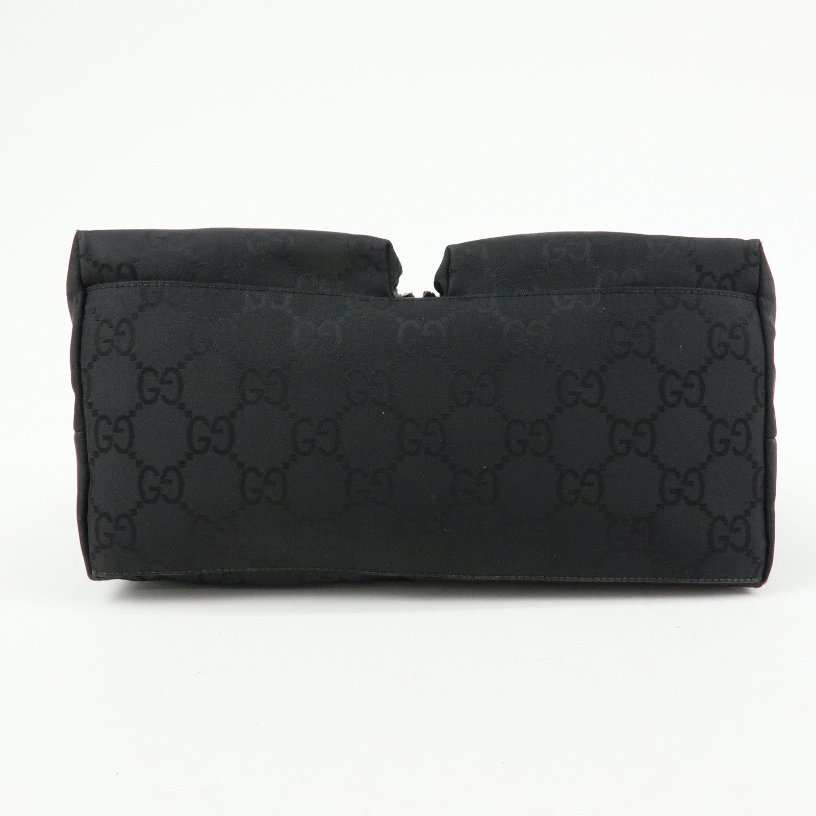 GUCCI Front Pocket GG Nylon Leather Shoulder Bag Black 001・3380