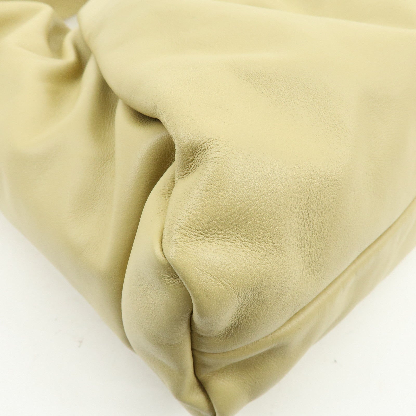 BOTTEGA VENETA The Shoulder Pouch Leather Shoulder Bag Yellow Beige