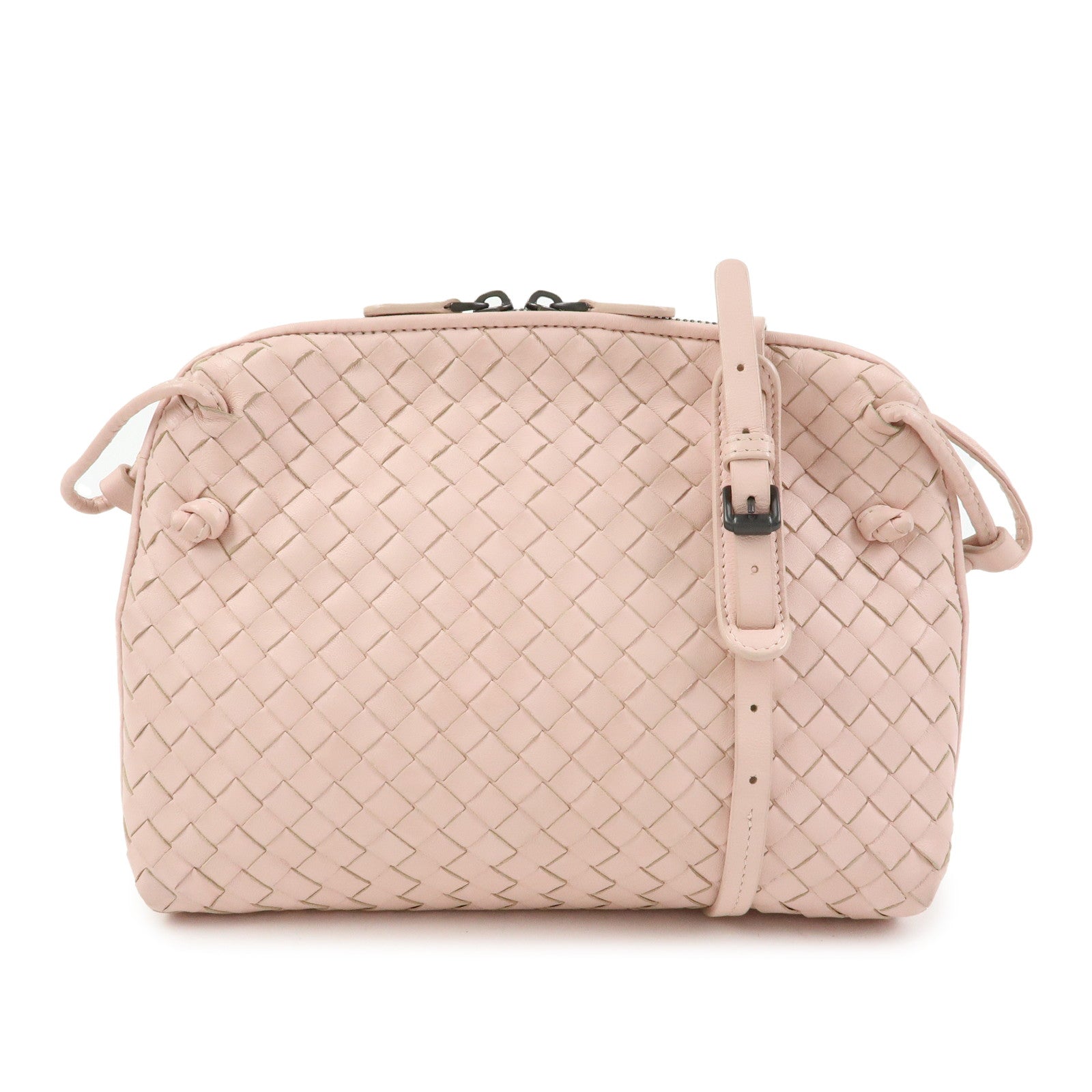 BOTTEGA VENETA Intrecciato Leather Shoulder Bag Pink 245354