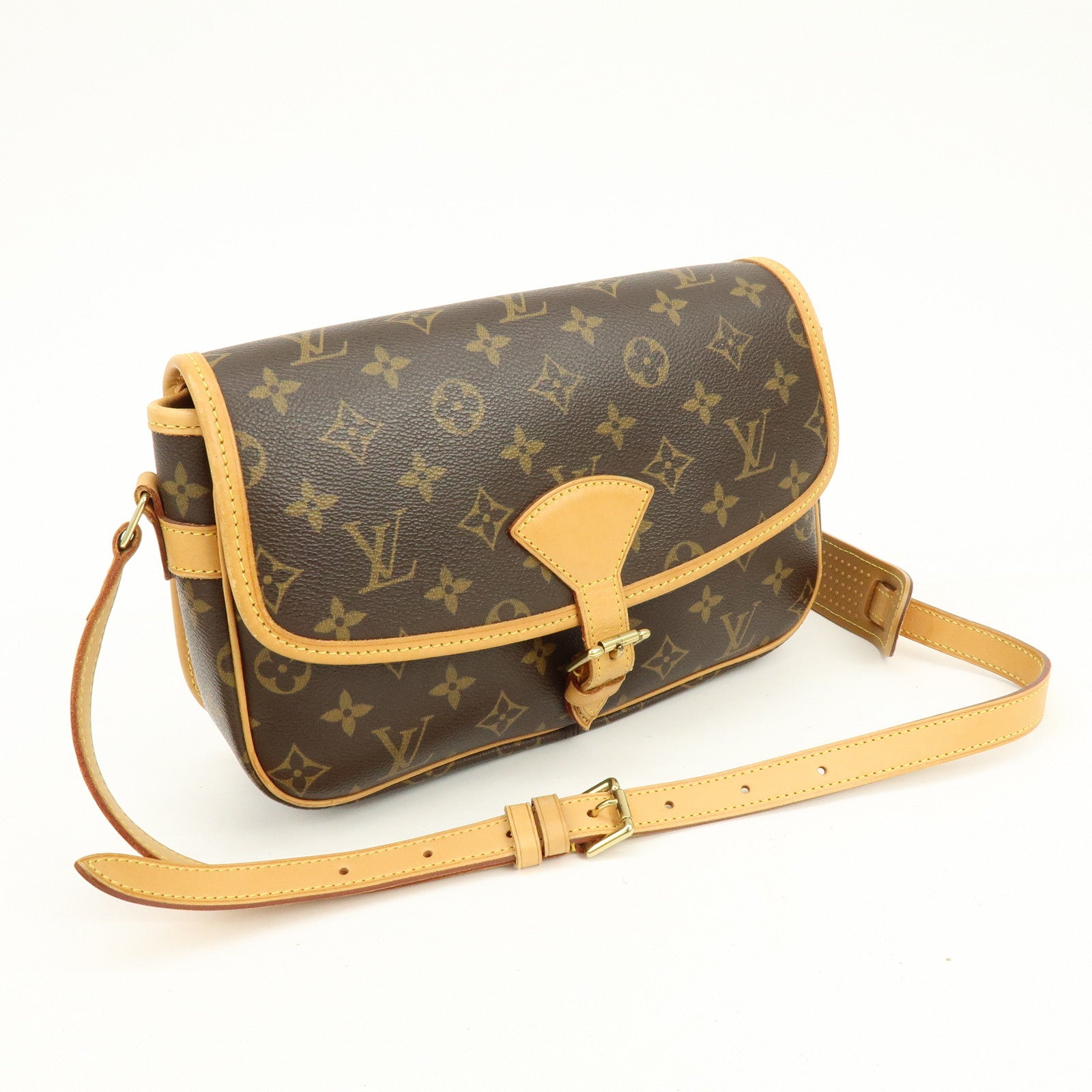 Louis Vuitton Monogram Sologne Canvas Shoulder Bag Brown M42250