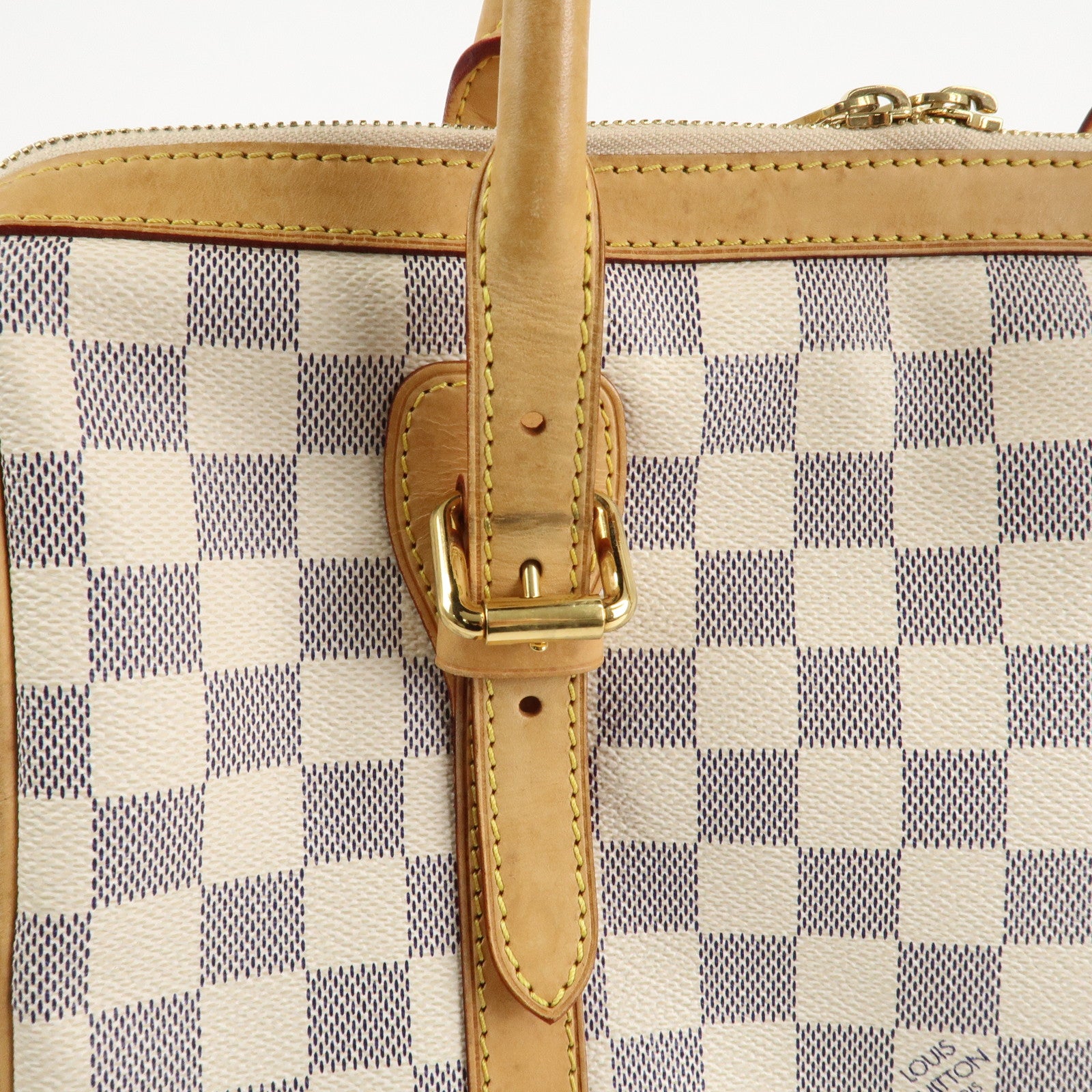 Louis Vuitton Damier Azur Leather Canvas Berkeley Hand Bag N52001 Used