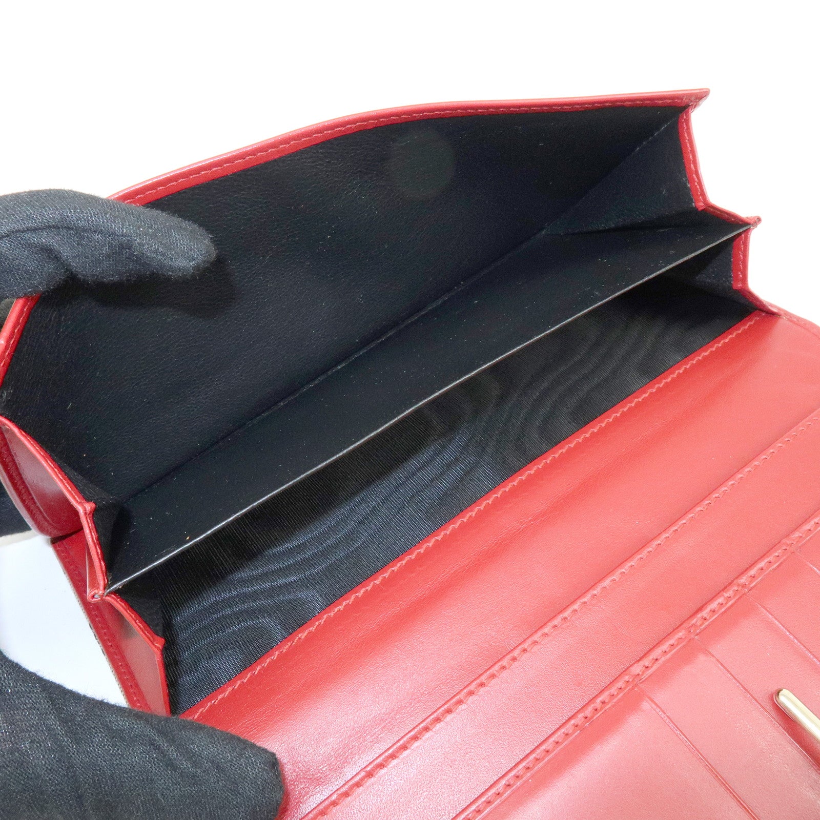 GUCCI Jackie GG Canvas Leather Long Wallet Beige Red 035.0416.2134