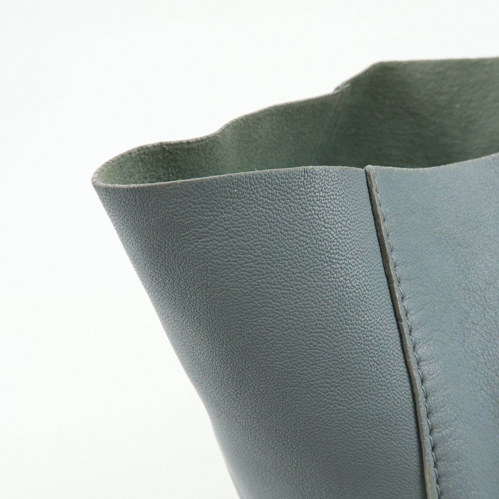 CELINE Horizontal Cabas Leather Tote Bag Shoulder Bag Light Blue