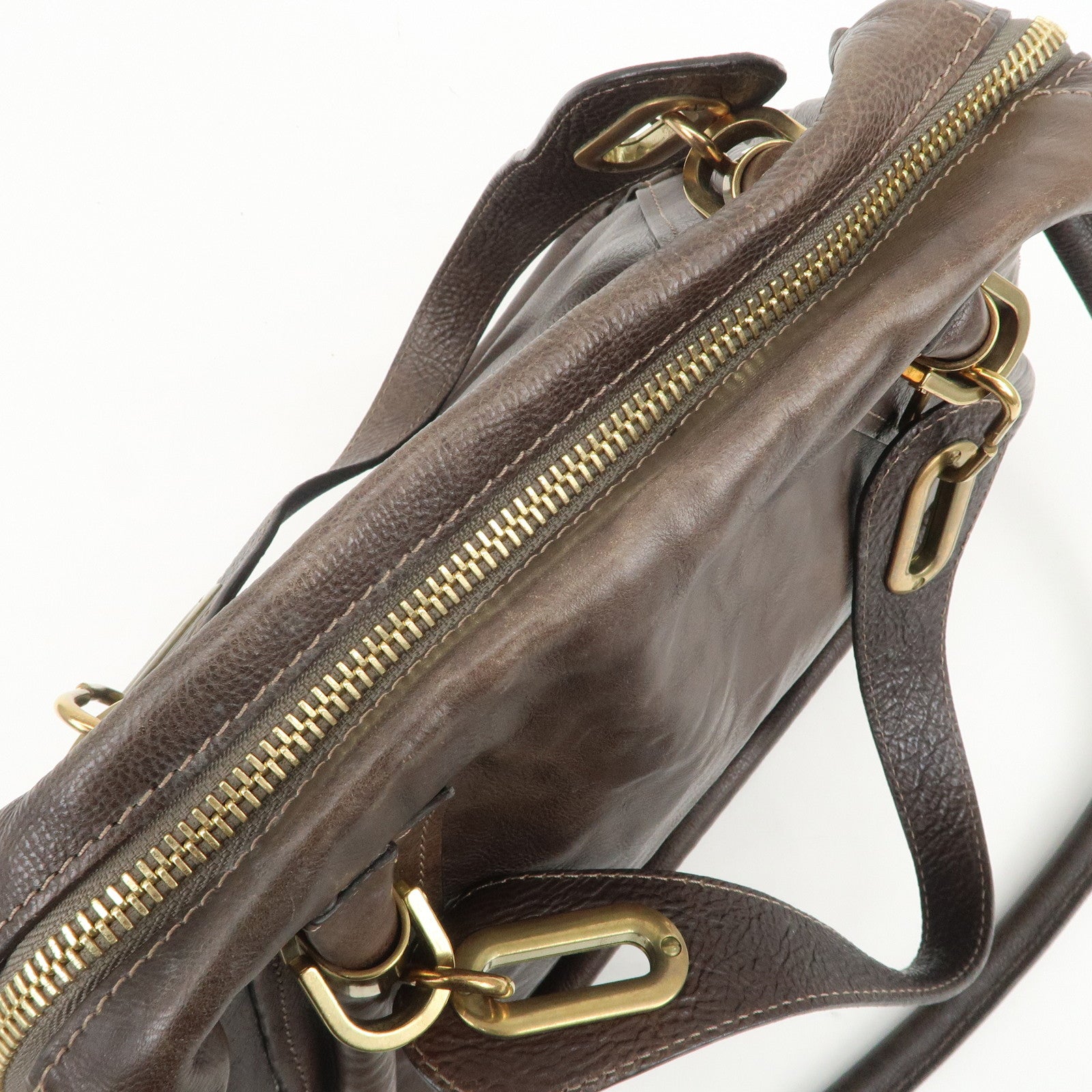 Chloe Paraty Leather 2Way Bag Hand Bag Shoulder Bag Dark Brown