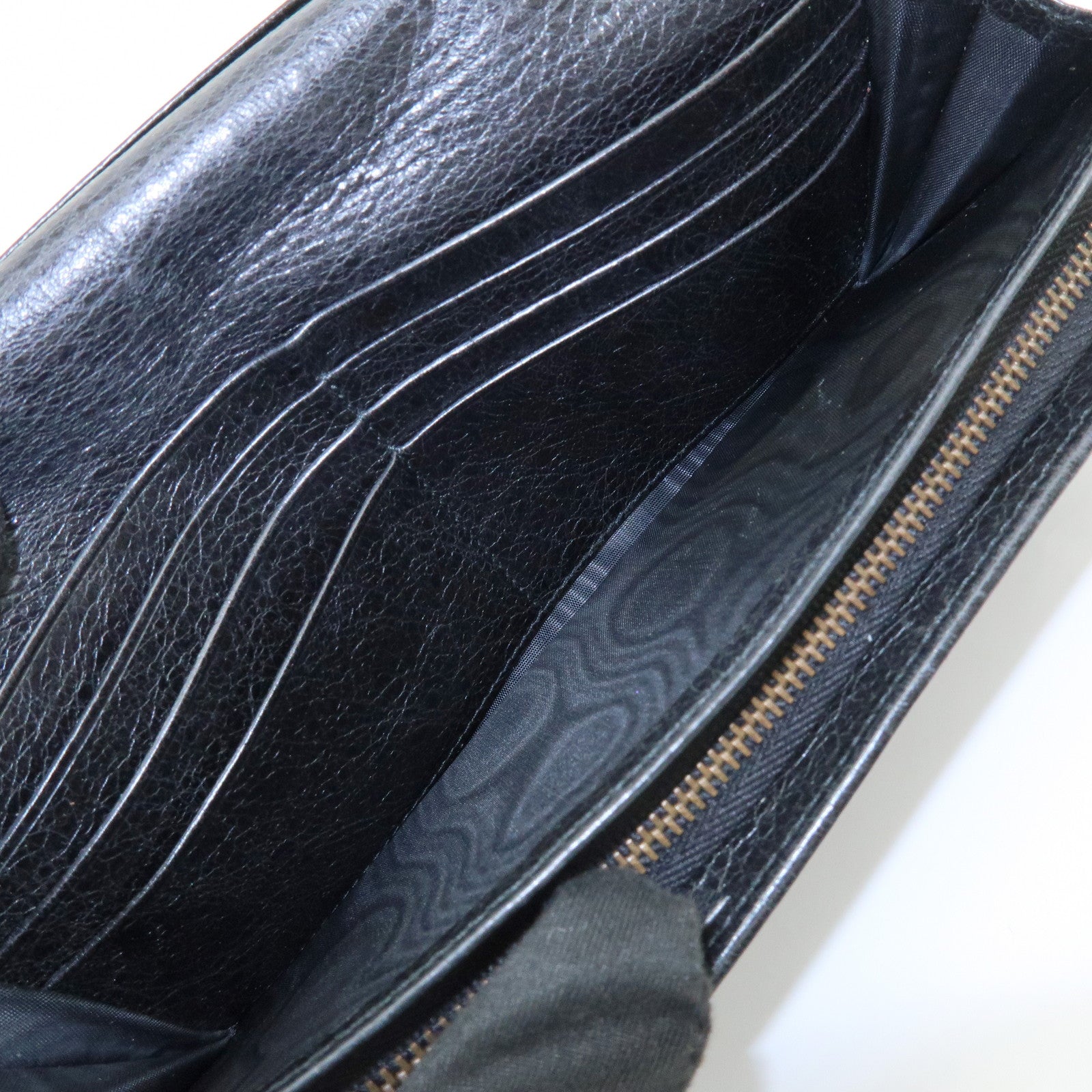 BALENCIAGA City Leather Bi-fold Long Wallet Black 253038