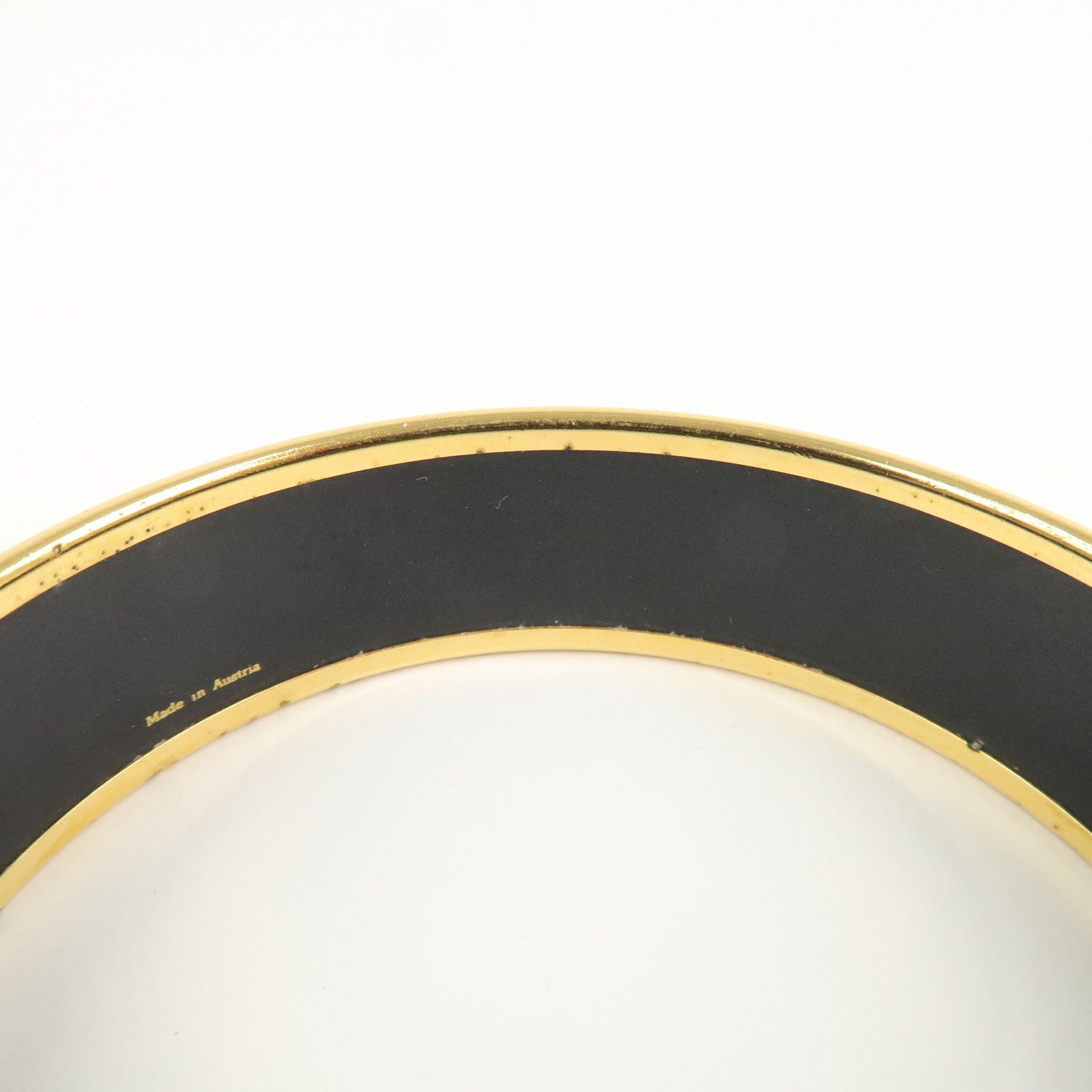 HERMES Email GM Bangle Bracelet Cloisonne Enamel Red Gold