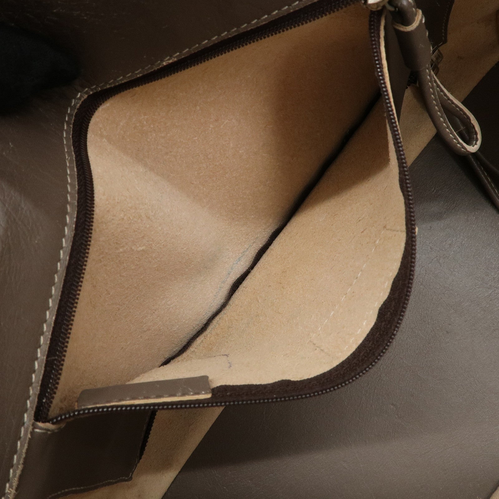 LOEWE Anagram Leather Shopper Tote Bag Shoulder Bag Brown Used