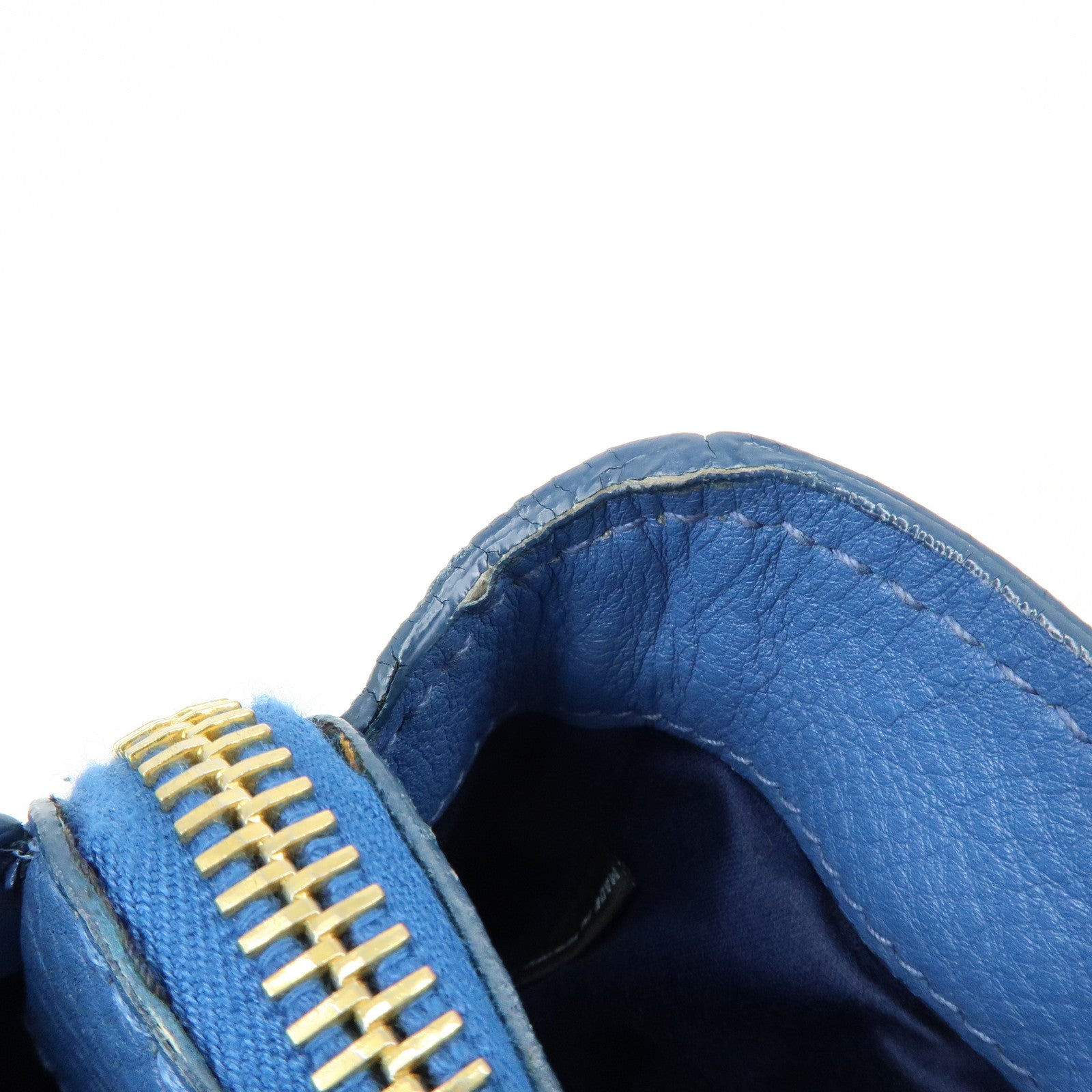 MIU MIU Logo Leather 2Way Bag Hand Bag Shoulder Bag Blue RR1945