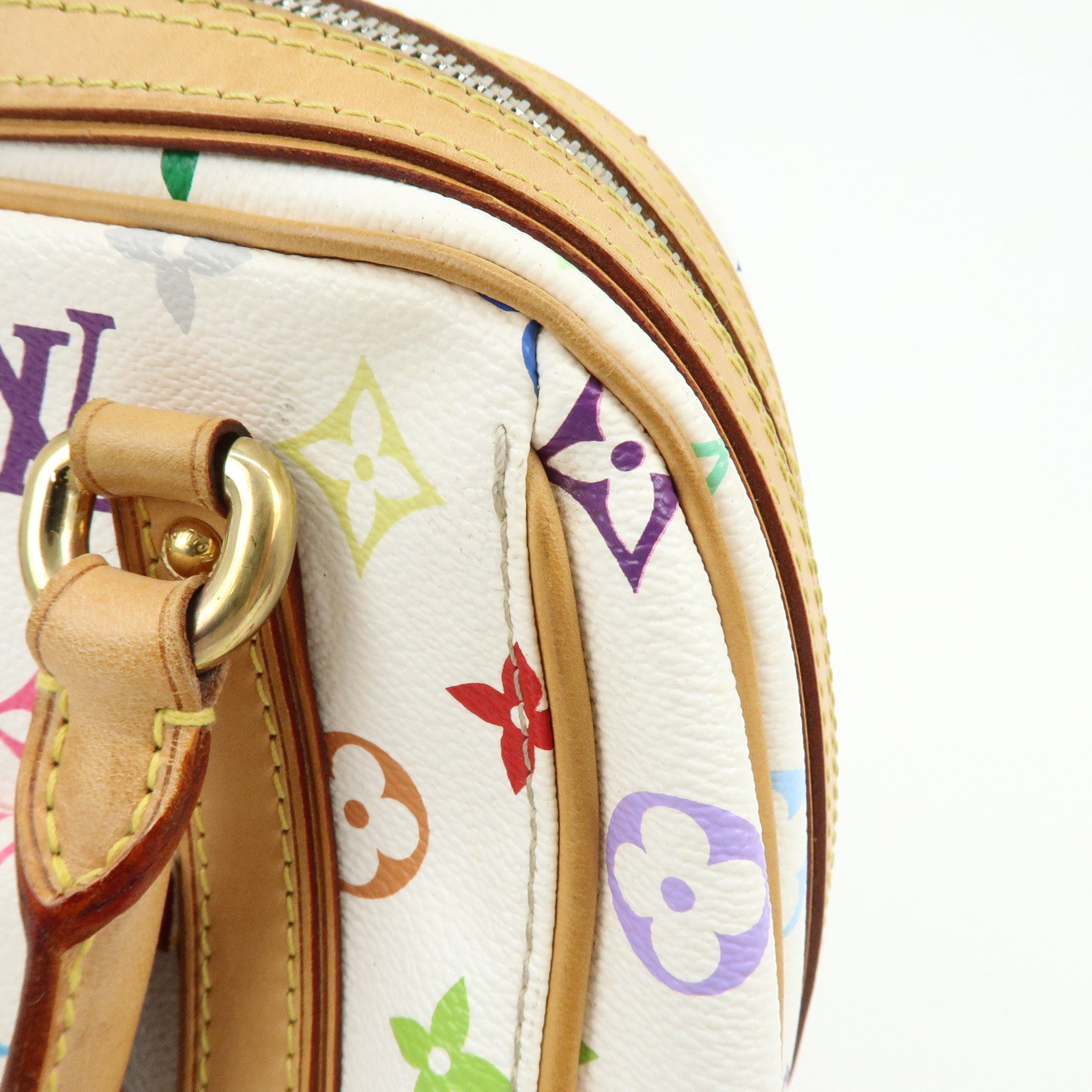 Louis Vuitton Monogram Multicolor Priscilla Hand Bag Blanc M40096 Auth Used F/S