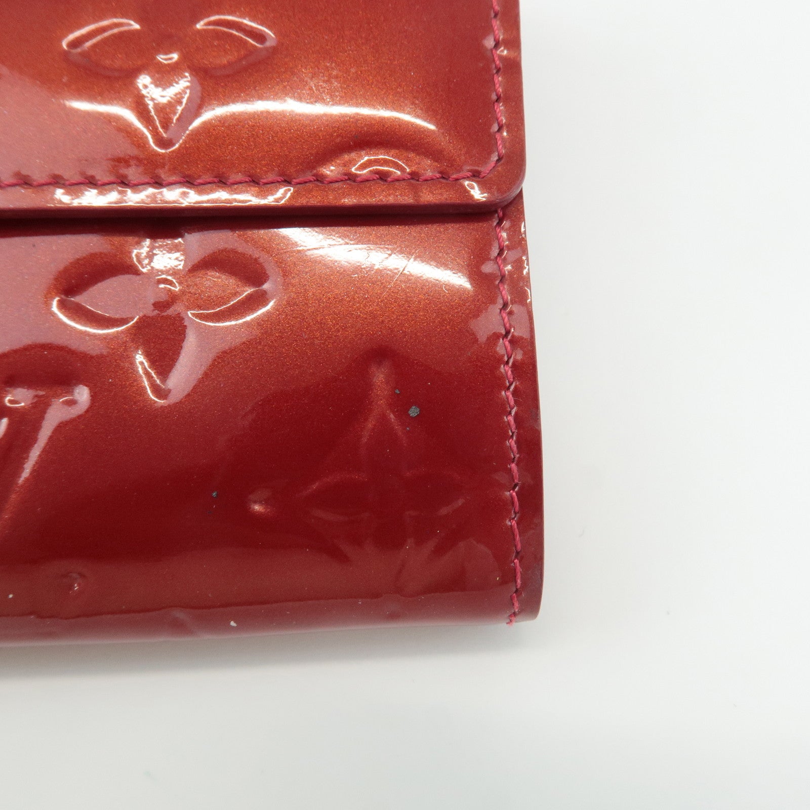 Louis Vuitton Monogram Vernis Leather Wallet Pomme d'Amour M93530 Used