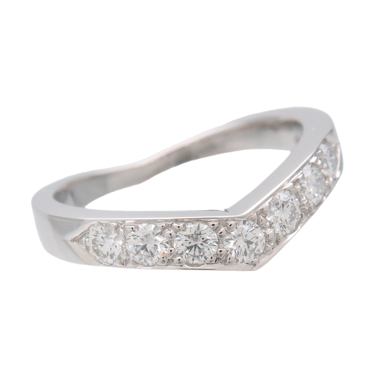 Tiffany & Co V Band Diamond Ring PT950 Platinum US5 EU49 HK10