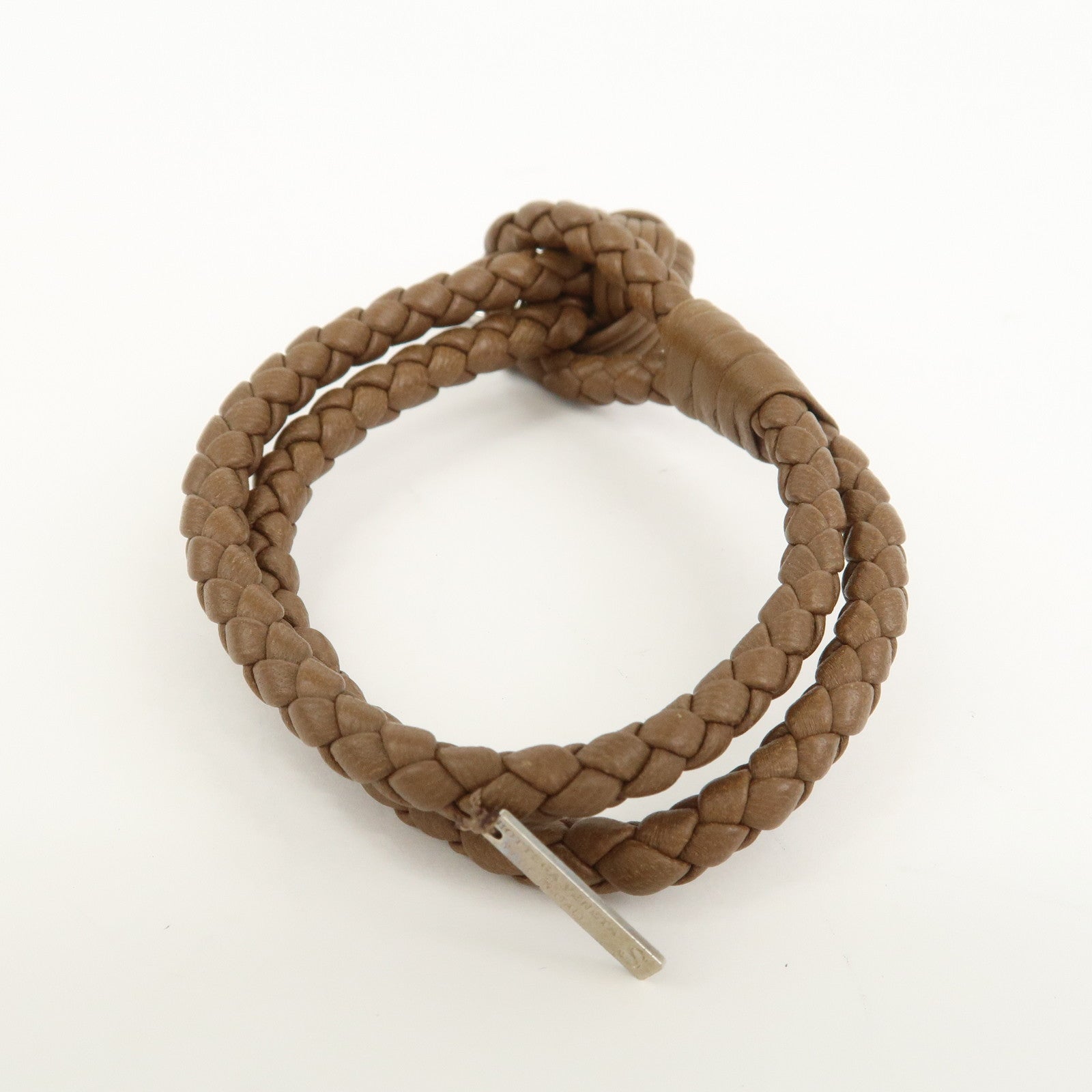 BOTTEGA VENETA Intrecciato Nappa Leather Bracelet S Brown