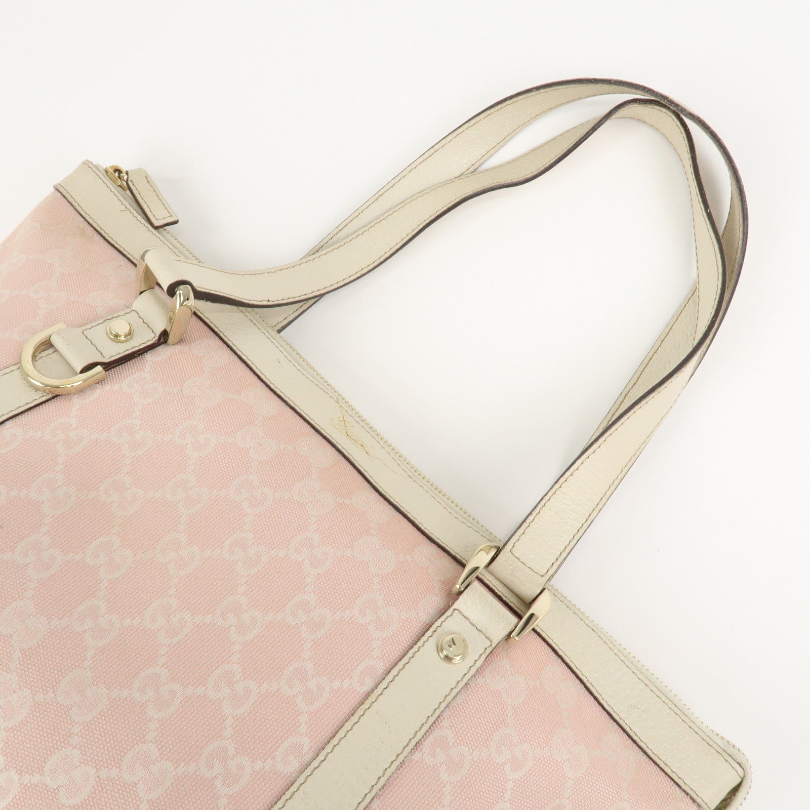 GUCCI Abbey GG Canvas Leather Tote Bag Shoulder Bag Pink 141470