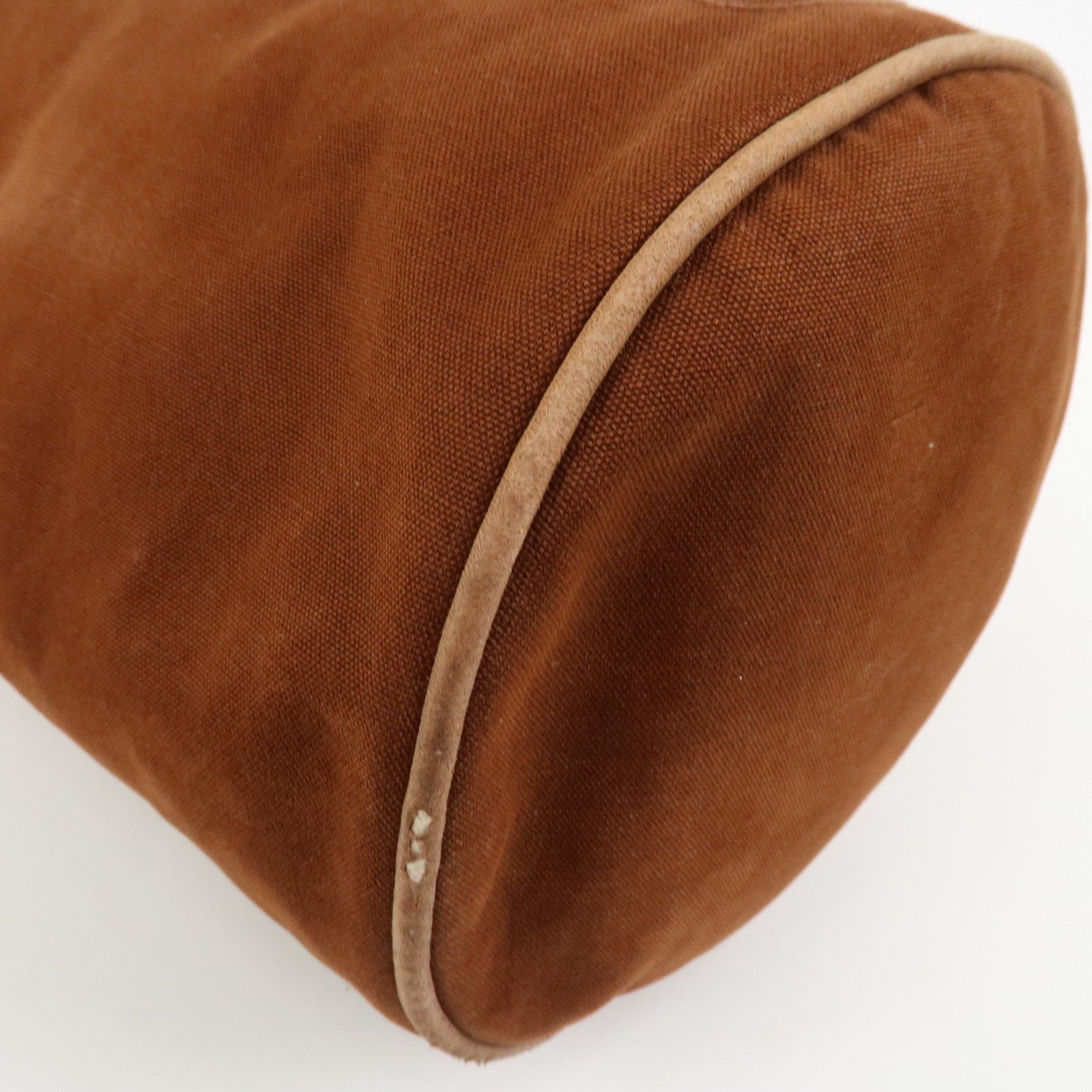 HERMES Canvas Leather Porochon Mimil PM Drawstring Backpack Brown