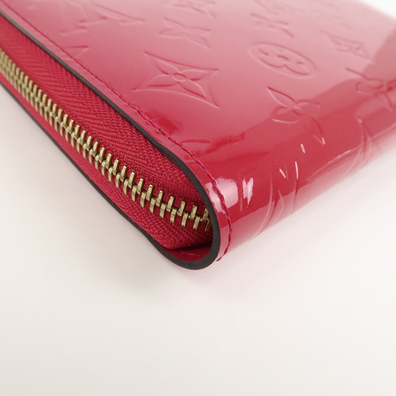 Louis Vuitton Monogram Vernis Round Zippy Wallet Rose Indien M91597