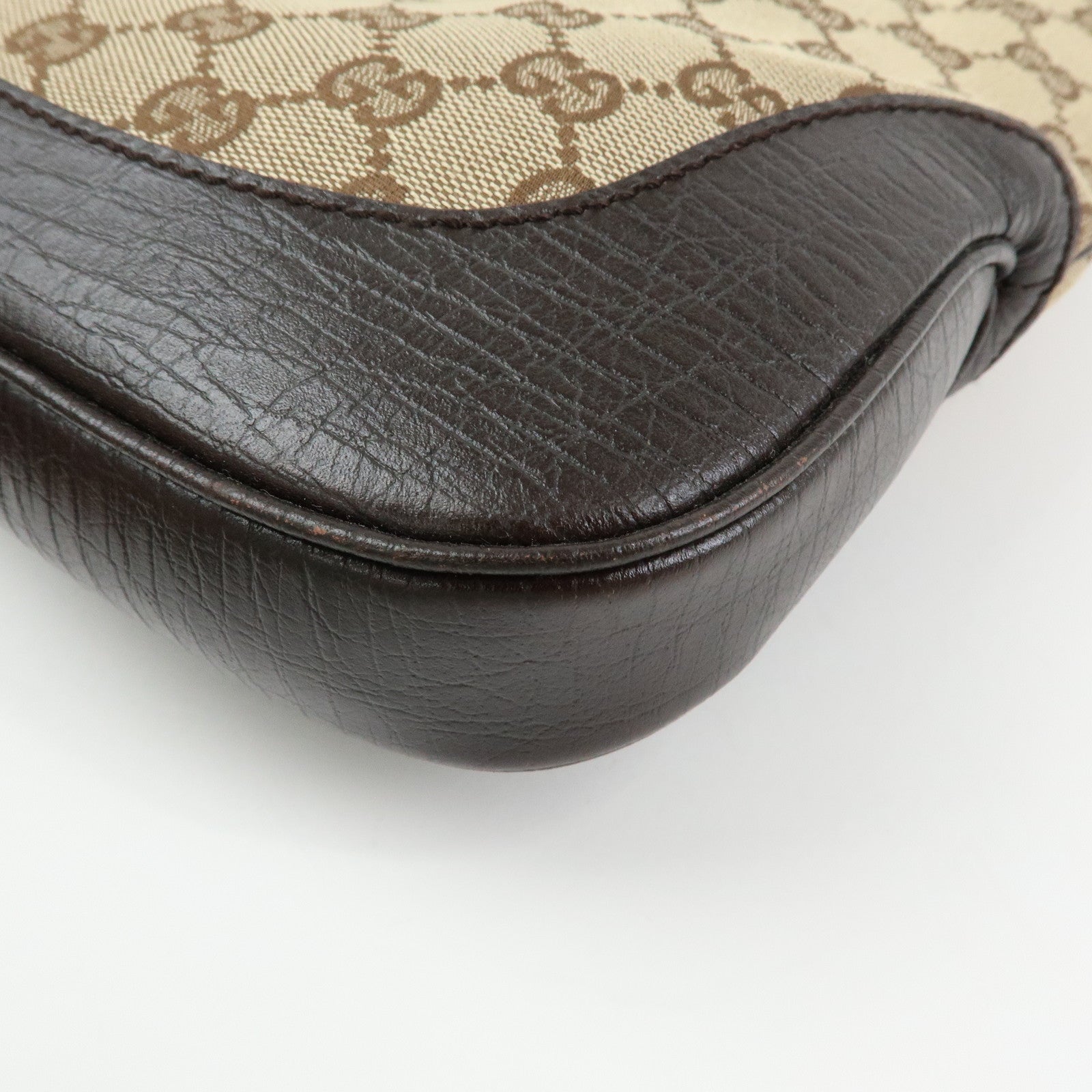 GUCCI Sherry Jackie GG Canvas Leather Shoulder Bag Hand Bag 00963