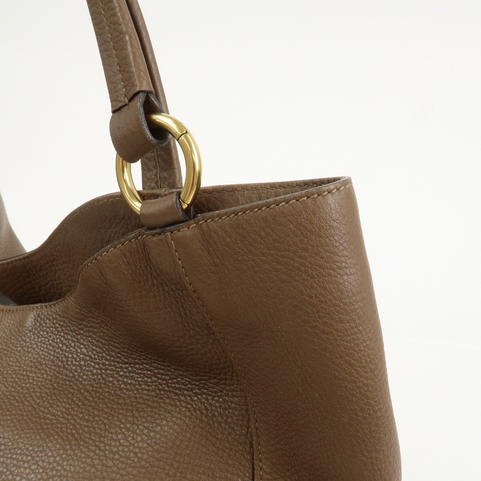 GUCCI Interlocking G Leather Tote Bag Shoulder Bag Brown 309531