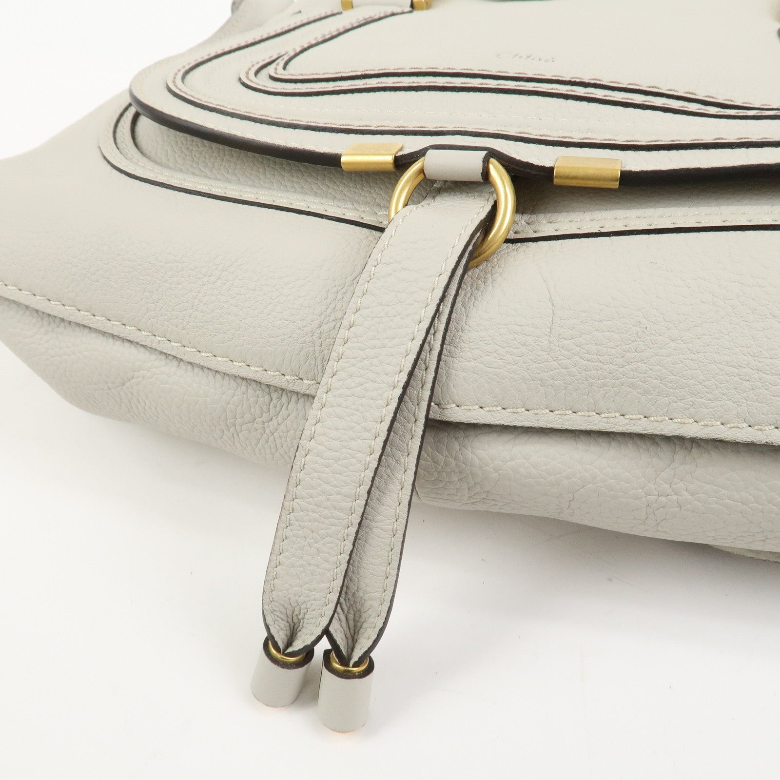 Chloe Marcie Leather Hand Bag Shoulder Bag Gray