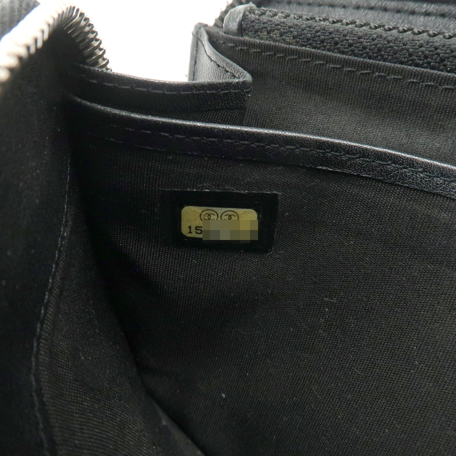 CHANEL COCO Mark Brilliant Matelasse Zippy Long Wallet Black A50106