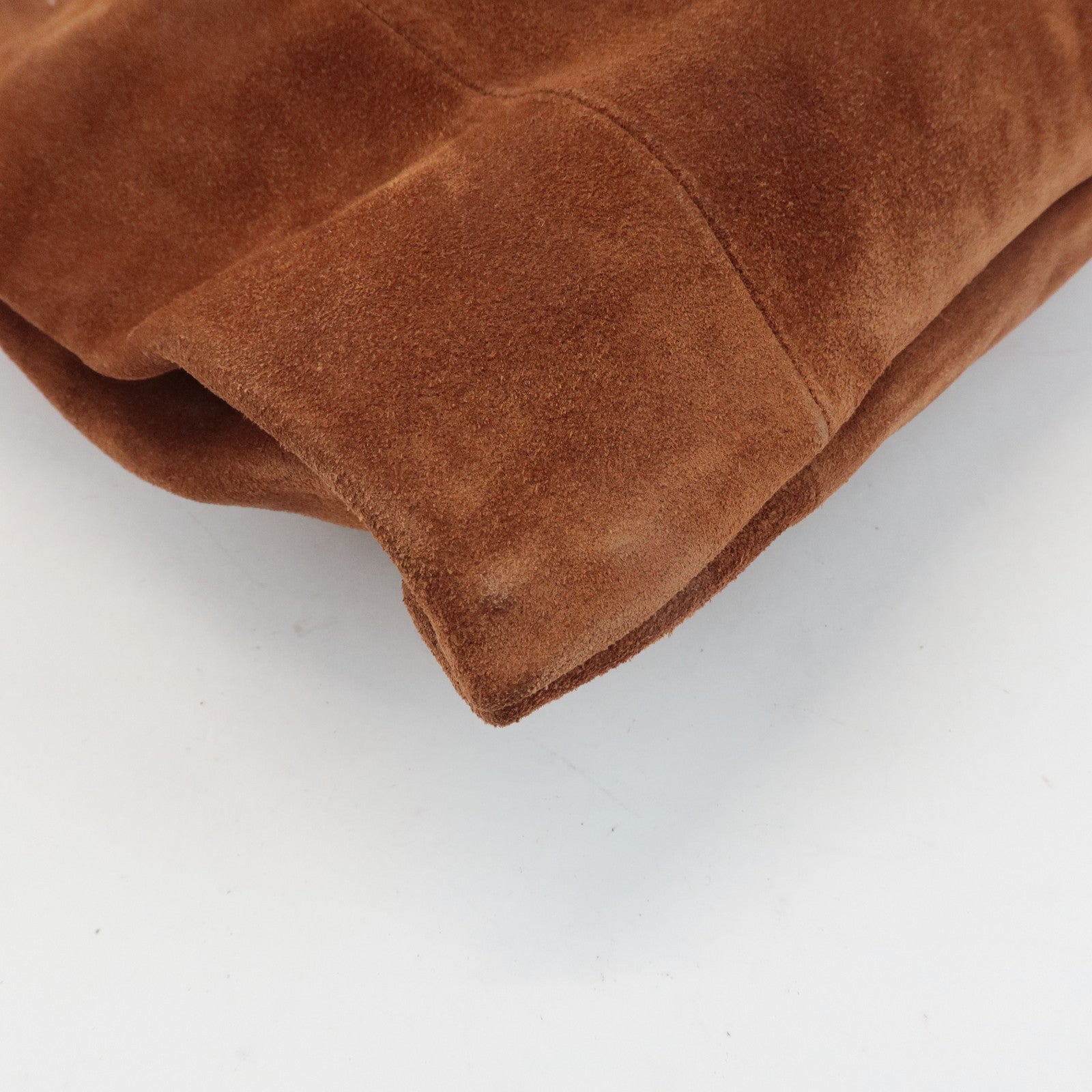 JIMMY CHOO Logo Suede Leather Shoulder Bag Hand Bag Brown Used