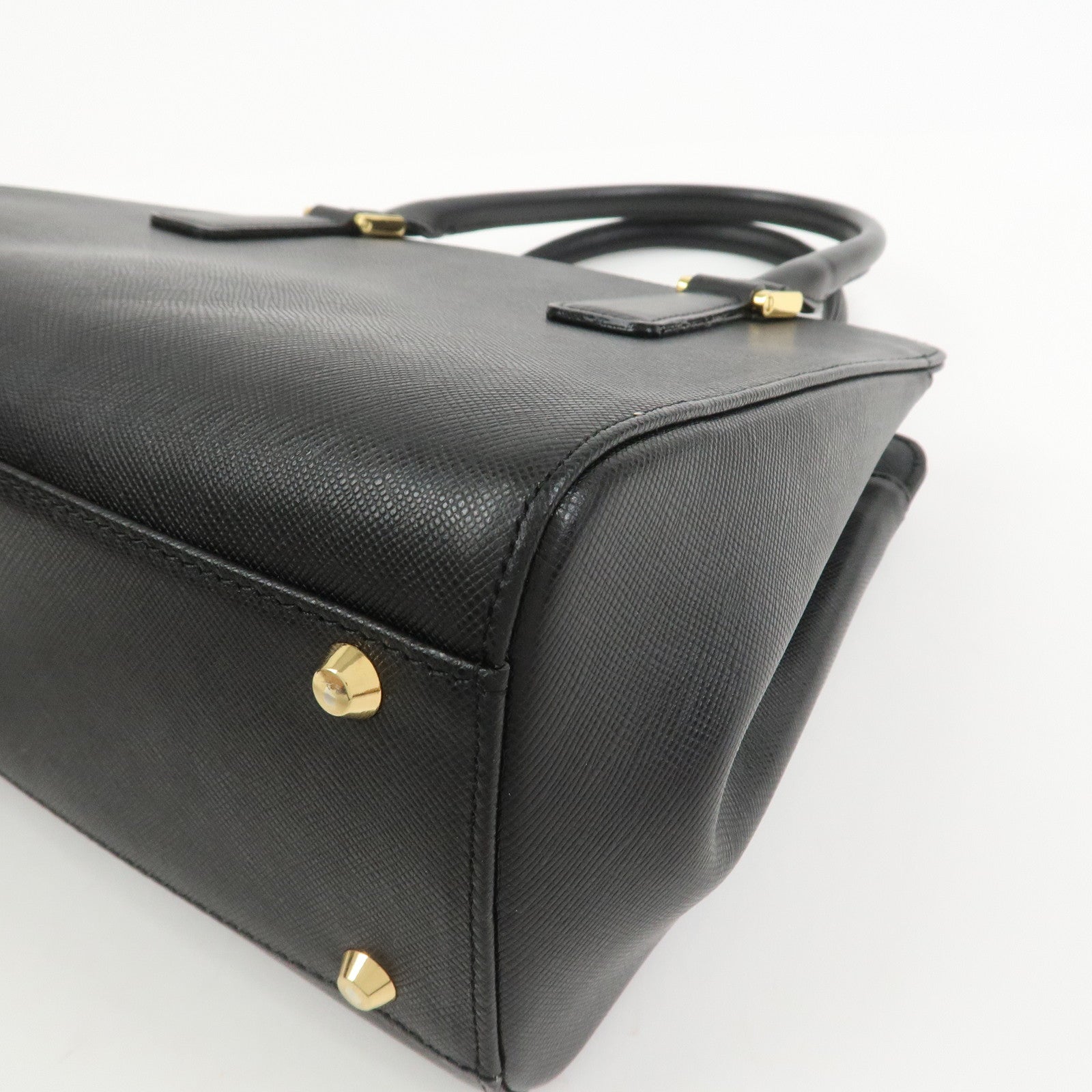BURBERRY Logo Leather Hand Bag Black