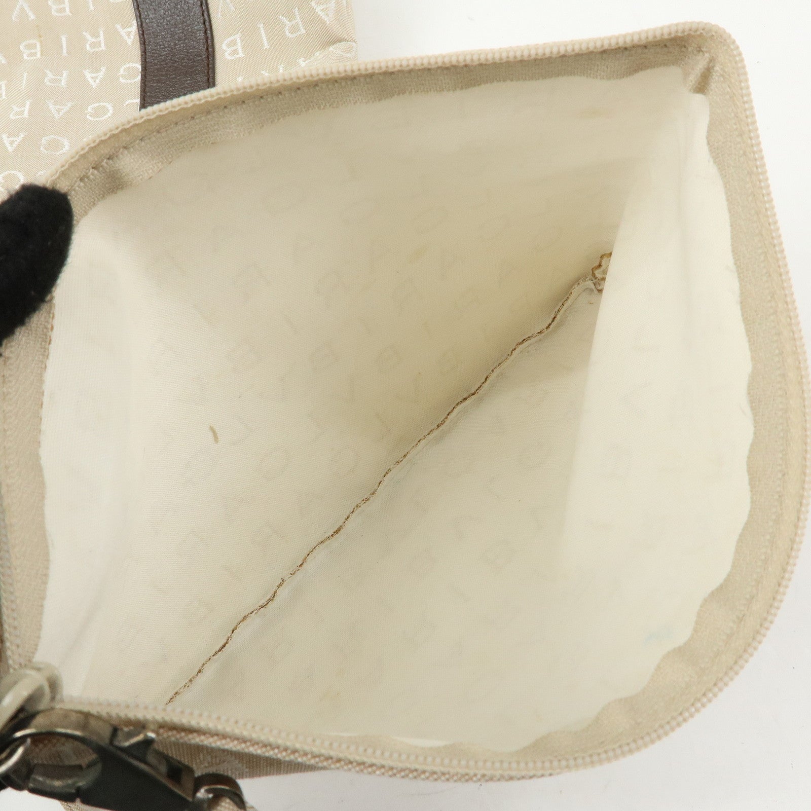 BVLGARI Logo Mania Canvas Leather Tote Bag Hand Bag Beige Brown