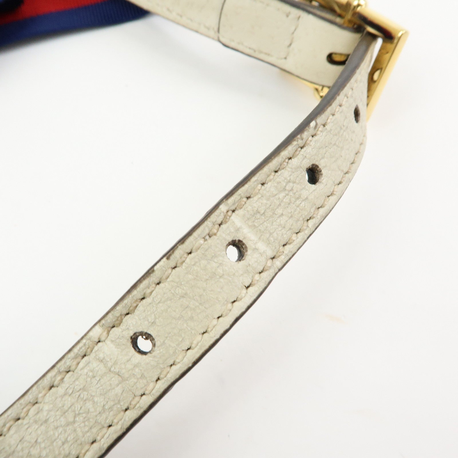 GUCCI Sylvie Sherry Leather Shoulder Bag Ivory Bee & Star 524405