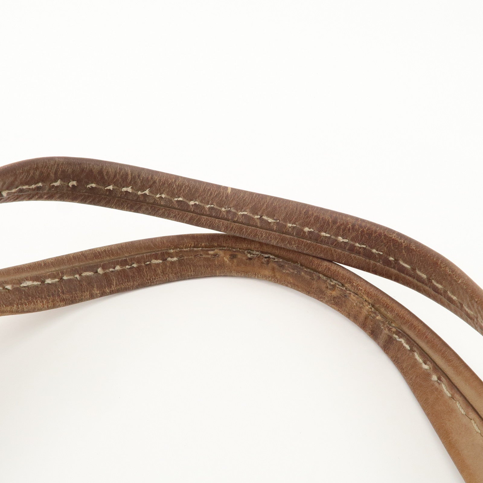 PRADA Leather Shoulder Bag Hand Bag Shoulder Bag Beige Gold BR4691 Used