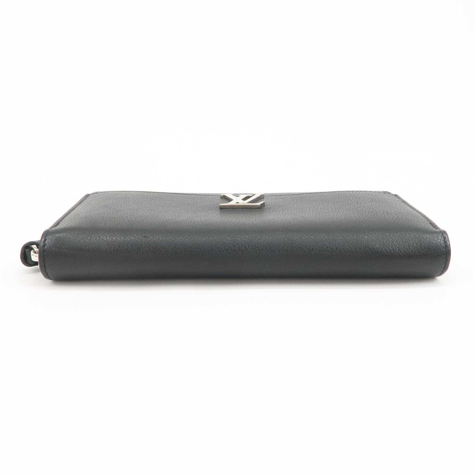 Louis Vuitton Lockme Leather Round Zippy Long Wallet Noir M62622