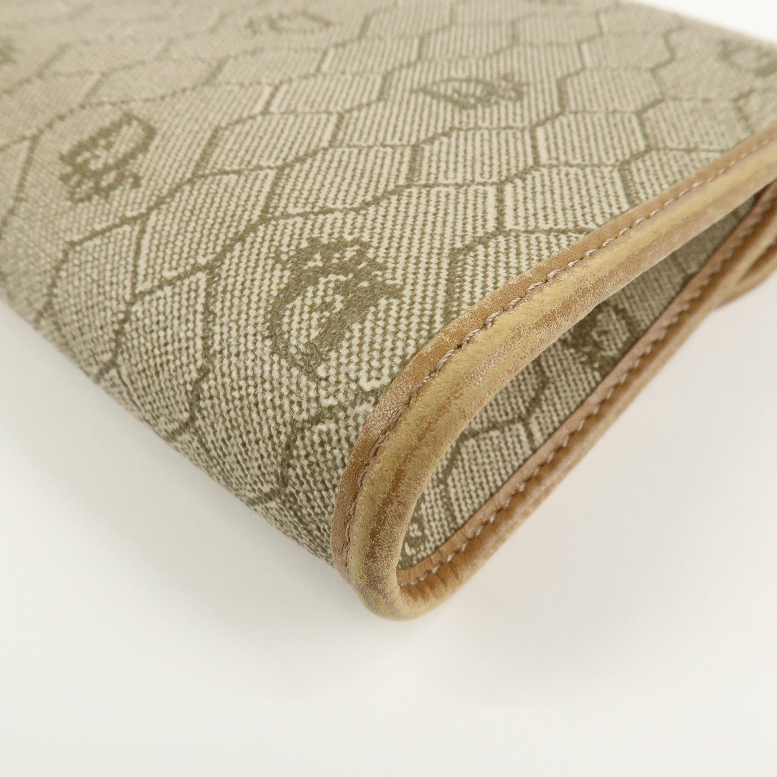 Christian Dior Honeycomb PVC Leather Chain Shoulder Bag Beige