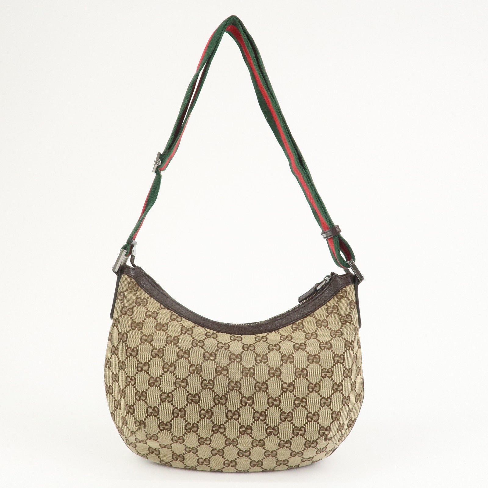 GUCCI Sherry GG Canvas Leather Shoulder Bag Beige Brown 181092