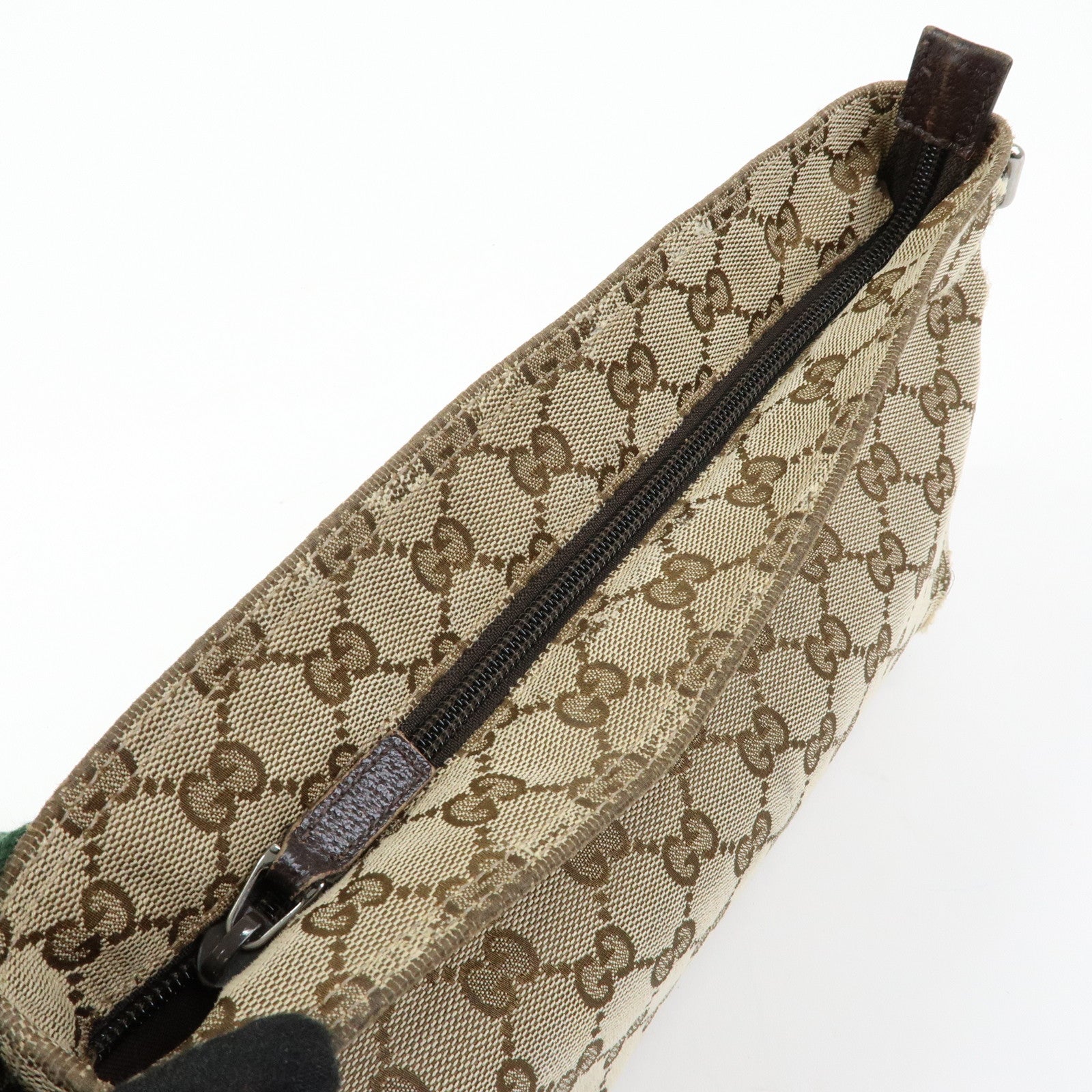 GUCCI Sherry GG Canvas Leather Shoulder Crossbody Bag Beige 189749