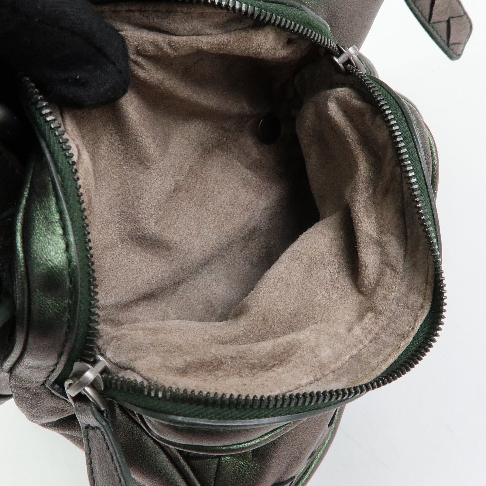 BOTTEGA VENETA Intrecciato Leather Tote Bag Hand Bag Metalic Green