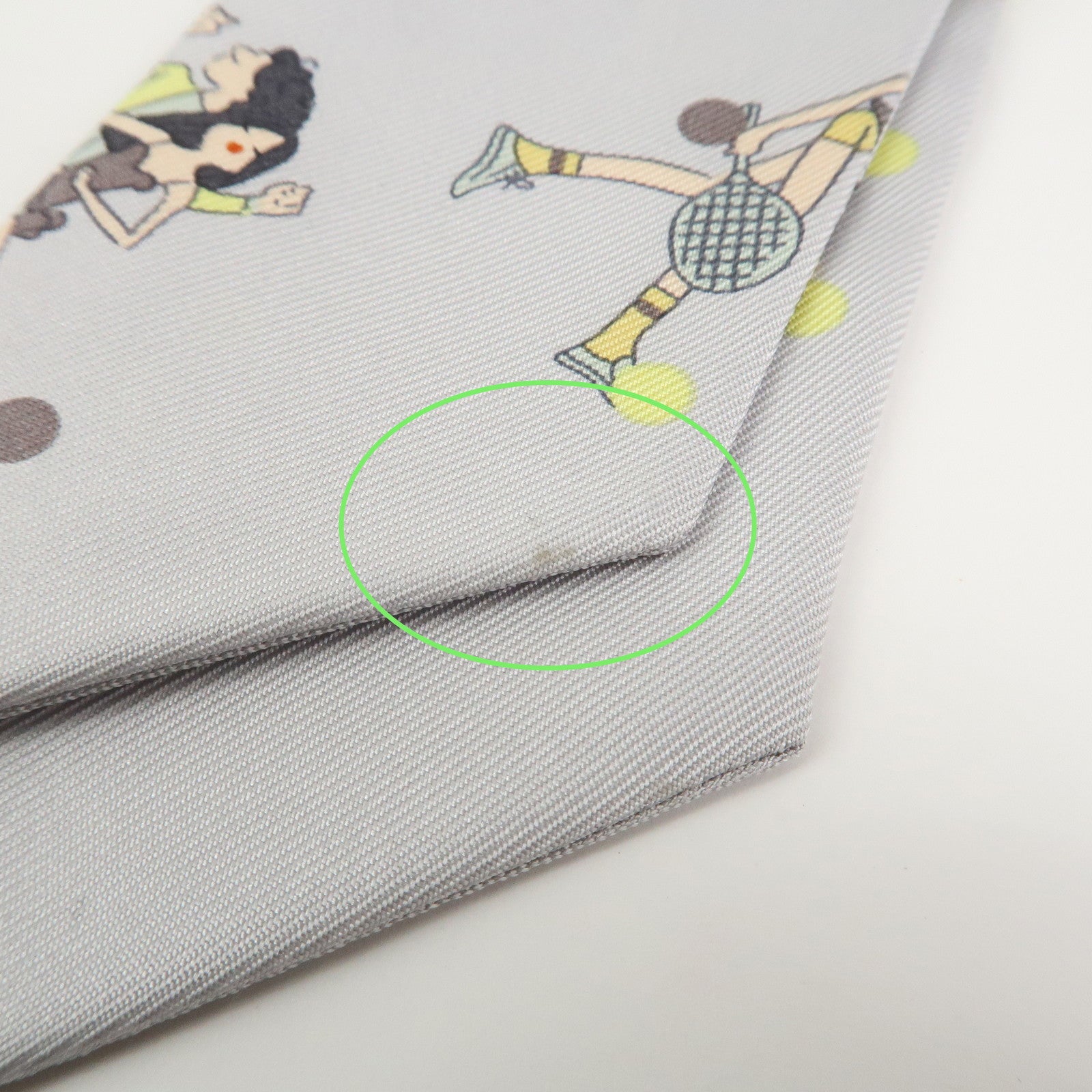 HERMES Twilly Silk 100% Ex-Libris Les Parisiennes Scarf Gray