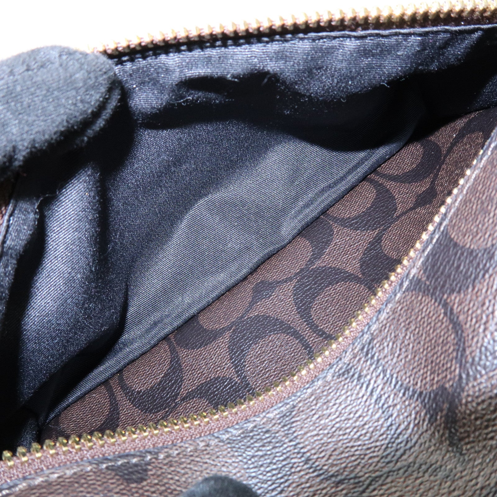 COACH Charlie PVC Canvas Leather Backpack Rucksack Dark Brown