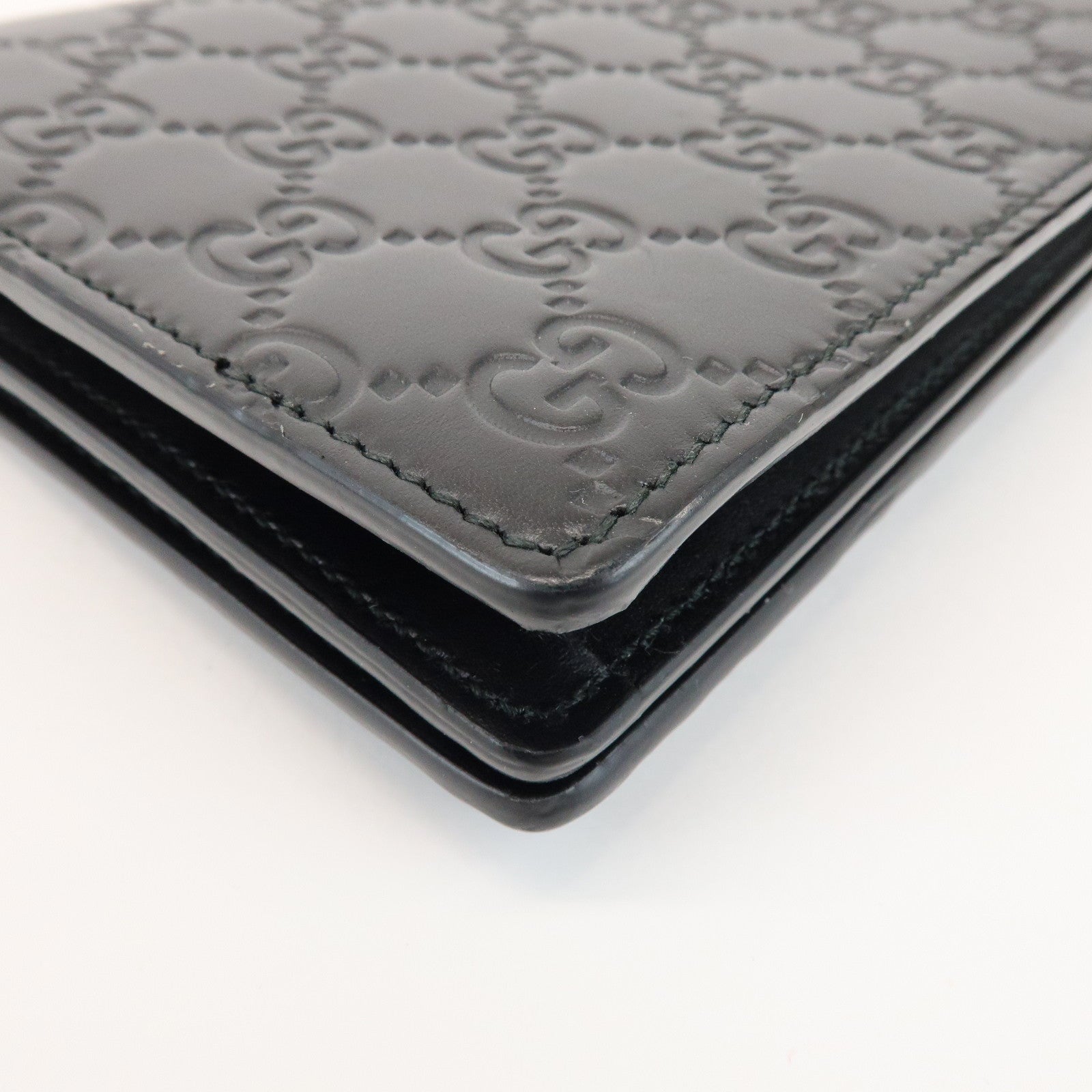 GUCCI Guccissima Leather Chain Long Wallet Cat Black 548060