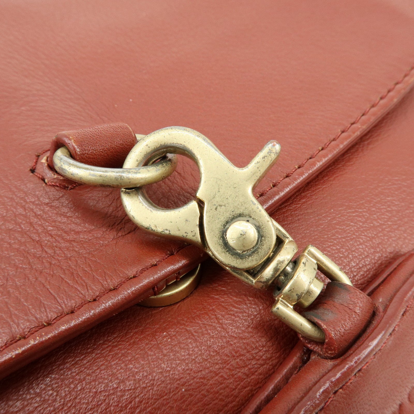 Chloe See by Chloe Leather Shoulder Bag Hand Bag Tassel Red