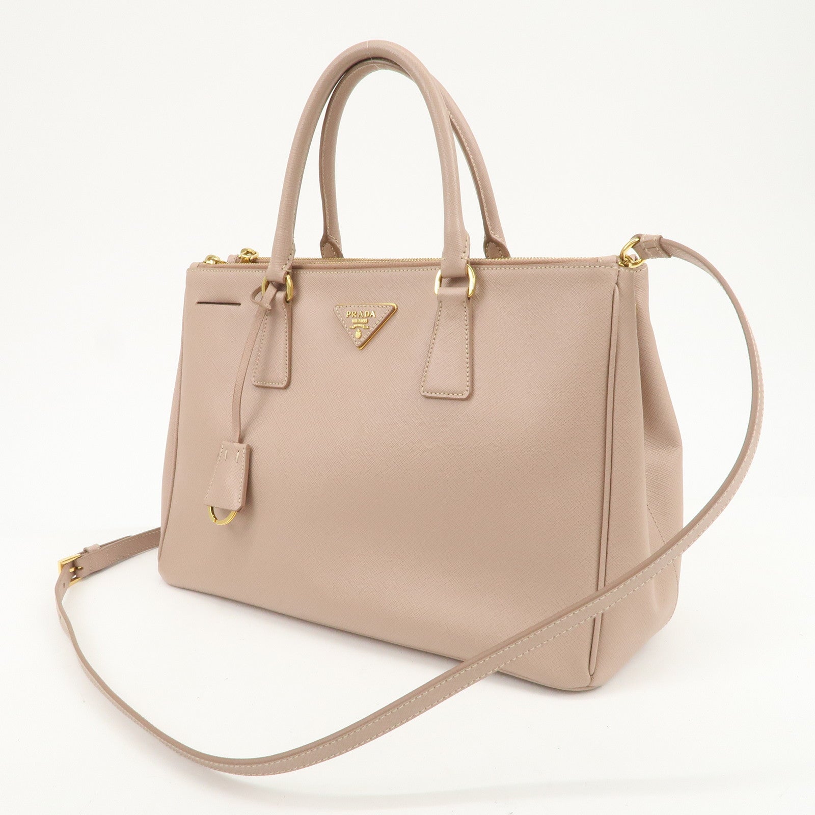 PRADA Triangle Logo Galleria 2Way Bag Shoulder Bag Pink BN2274
