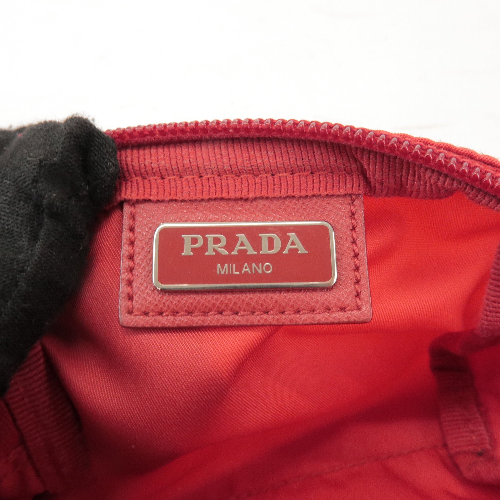 PRADA Set of 2 Nylon Pouch Cosmetic Bag Pink Red 1N0340/1N0339