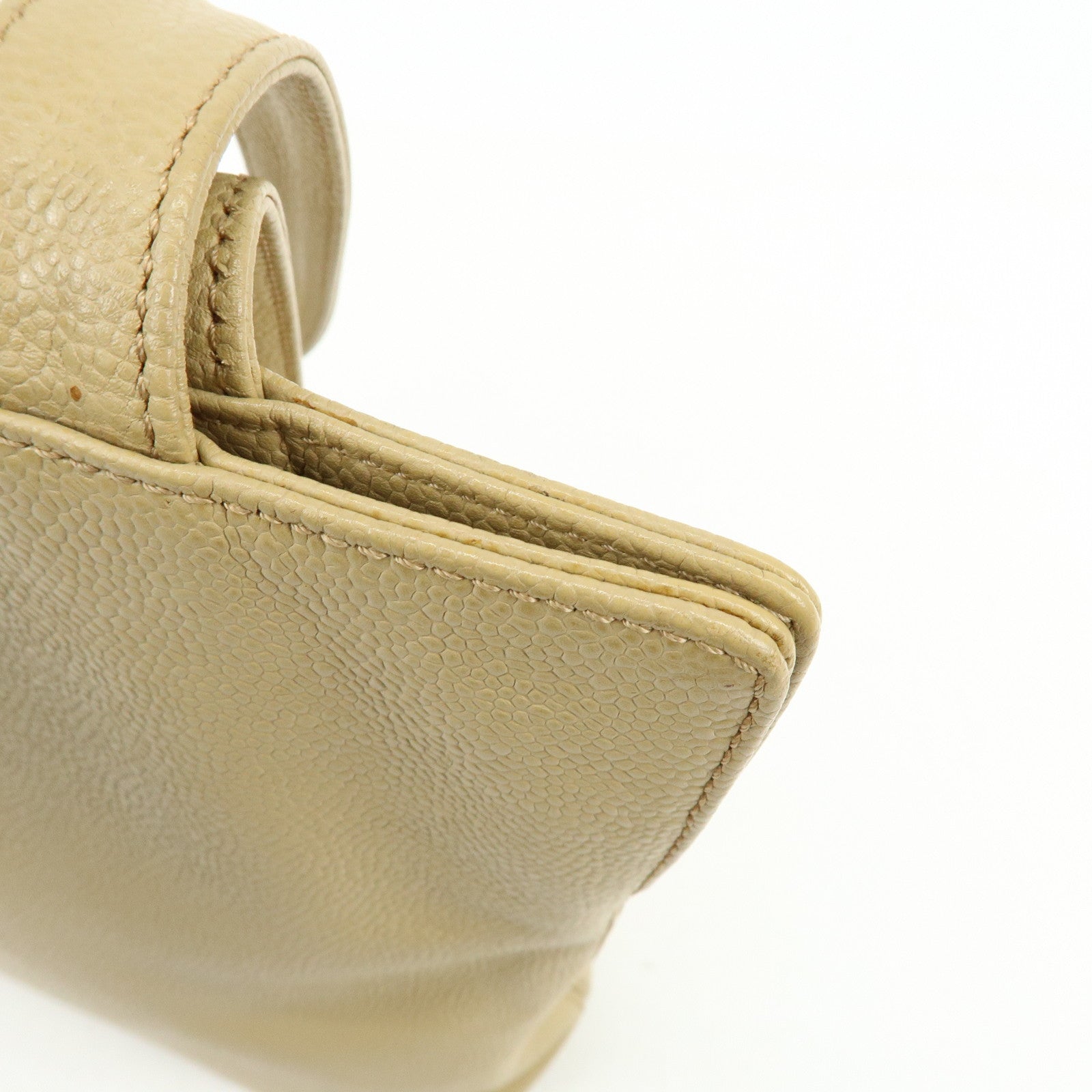 CHANEL Caviarskin Tote Bag Shoulder Bag Beige