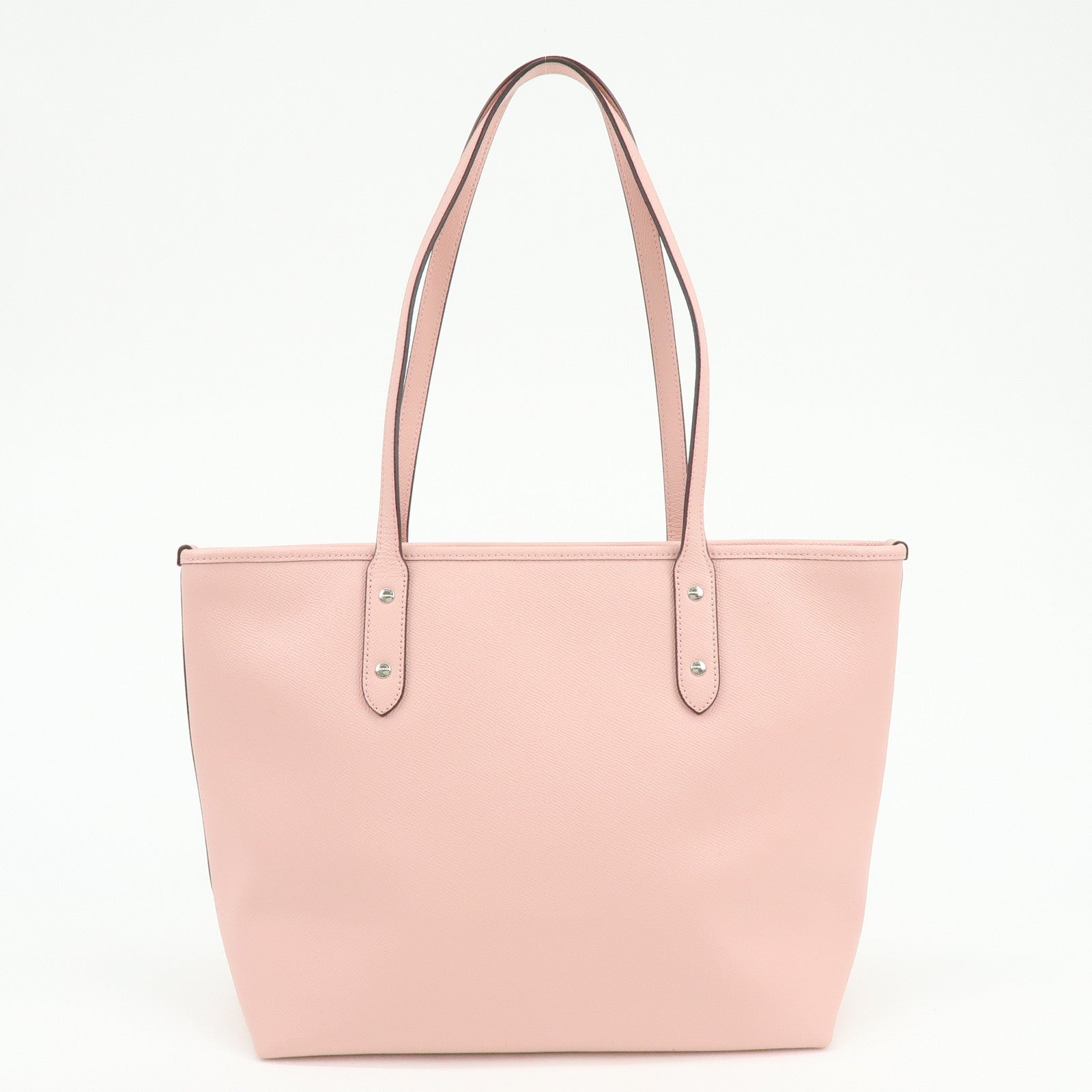 COACH Leather Tote Bag Shoulder Bag Pink F58846