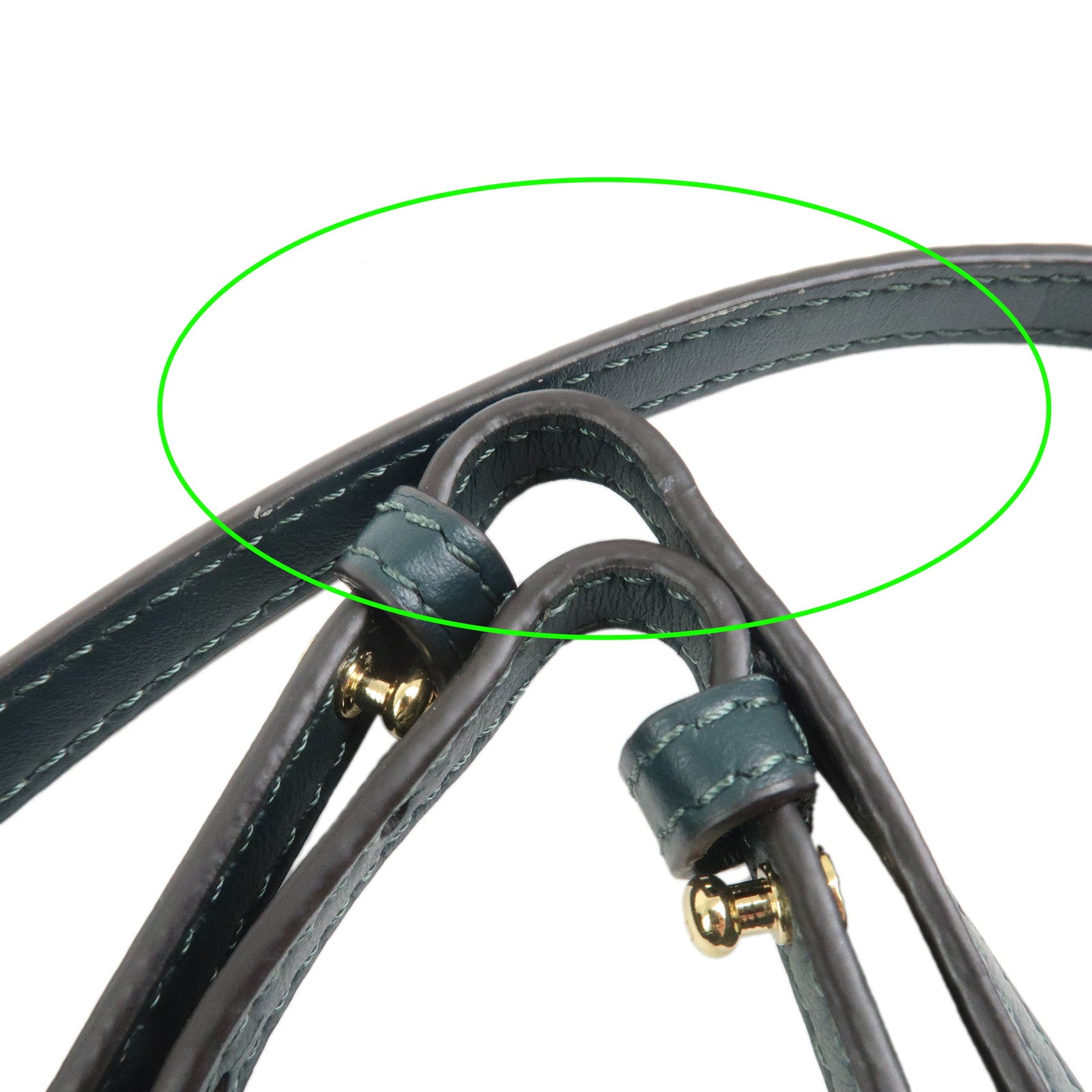 FENDI Mon Tresor Canvas Leather 2Way Bag Hand Bag Green 8BS010