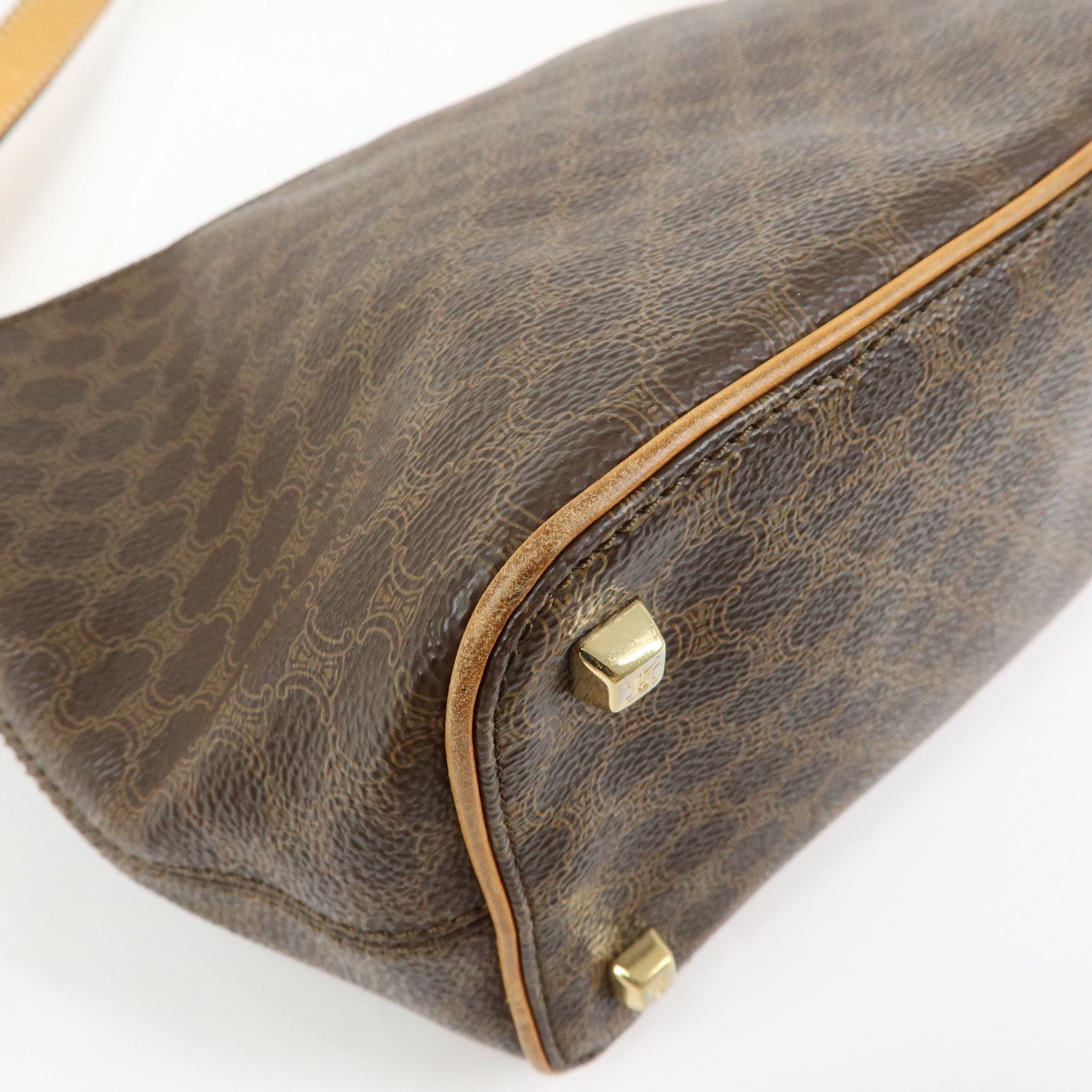 CELINE Macadam PVC Leather Shoulder Bag Hand Bag Brown