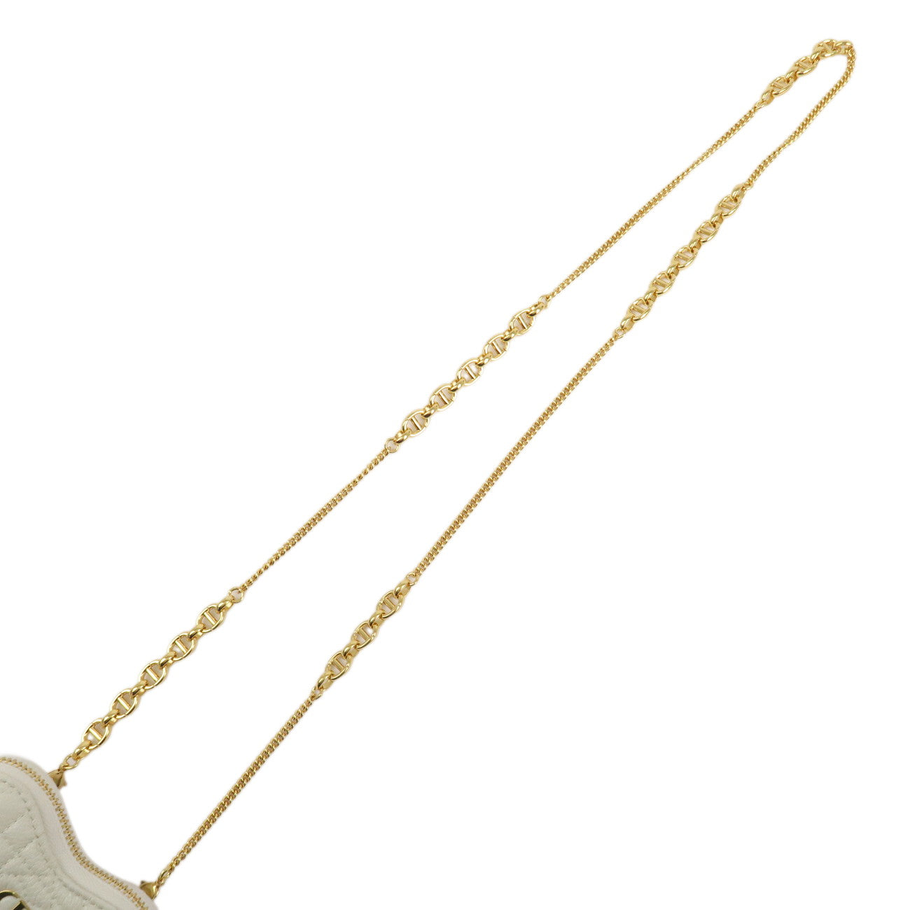 Christian Dior Canage Calf Skin Mini Chain Shoulder Bag Ivory