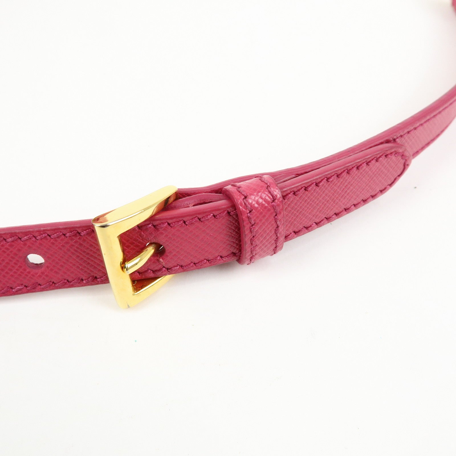 PRADA Triangle Logo Saffiano Leather 2Way Hand Bag Pink BN1801