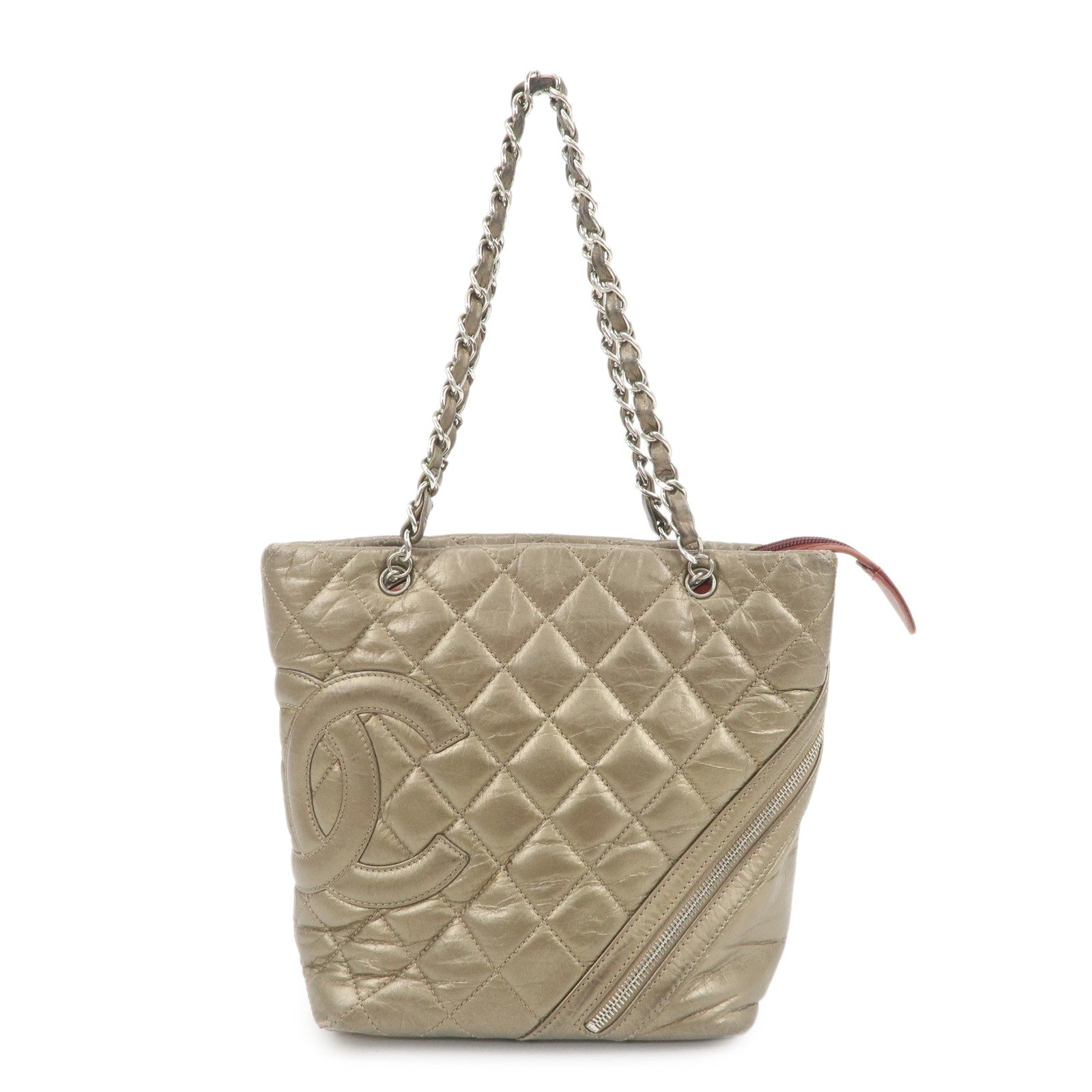 CHANEL Cambon Line Cotton Club Chain Shoulder Bag Tote Bag A34317