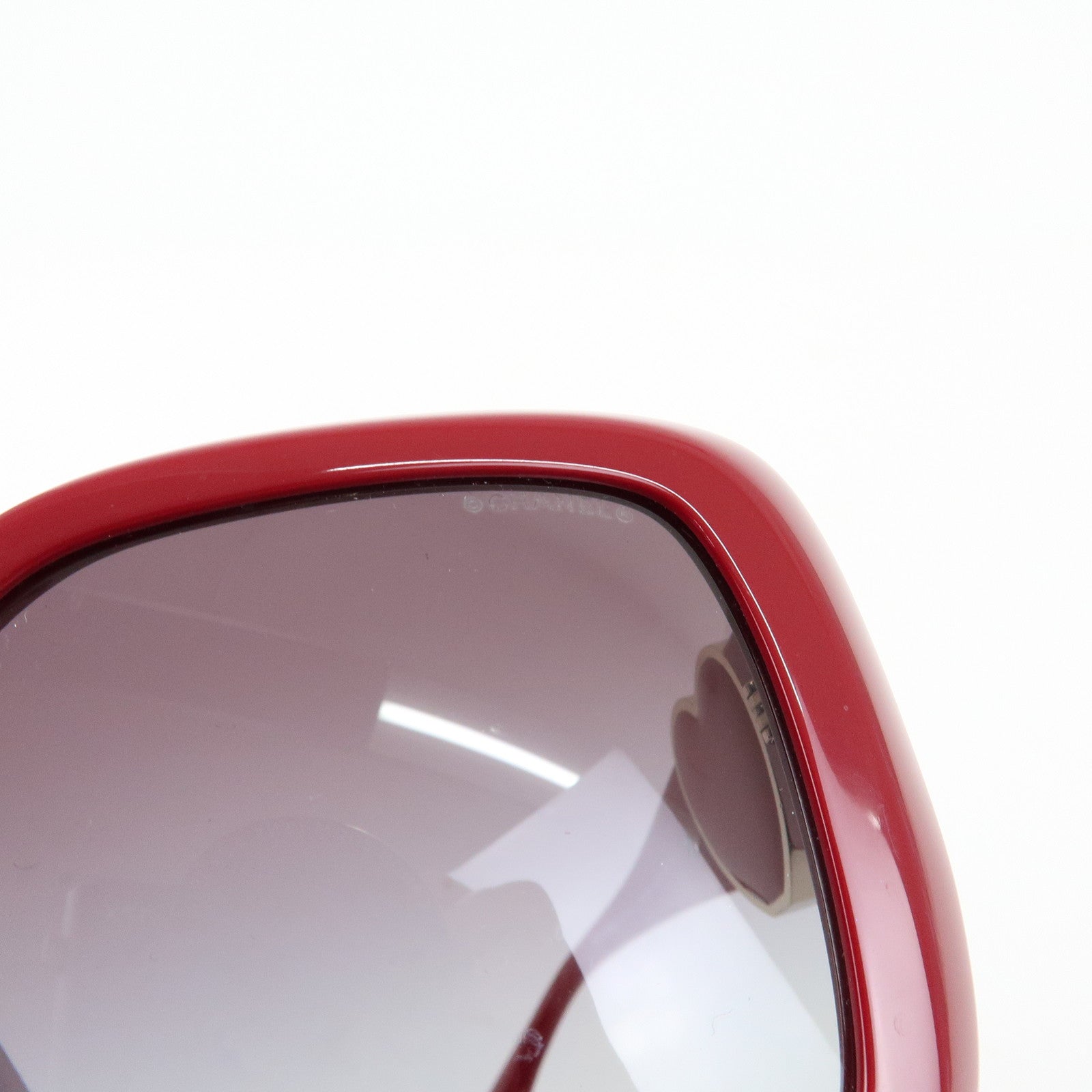 CHANEL COCO Mark Heart Plastic Sunglasses Red 5518-A 54□17 140 3N