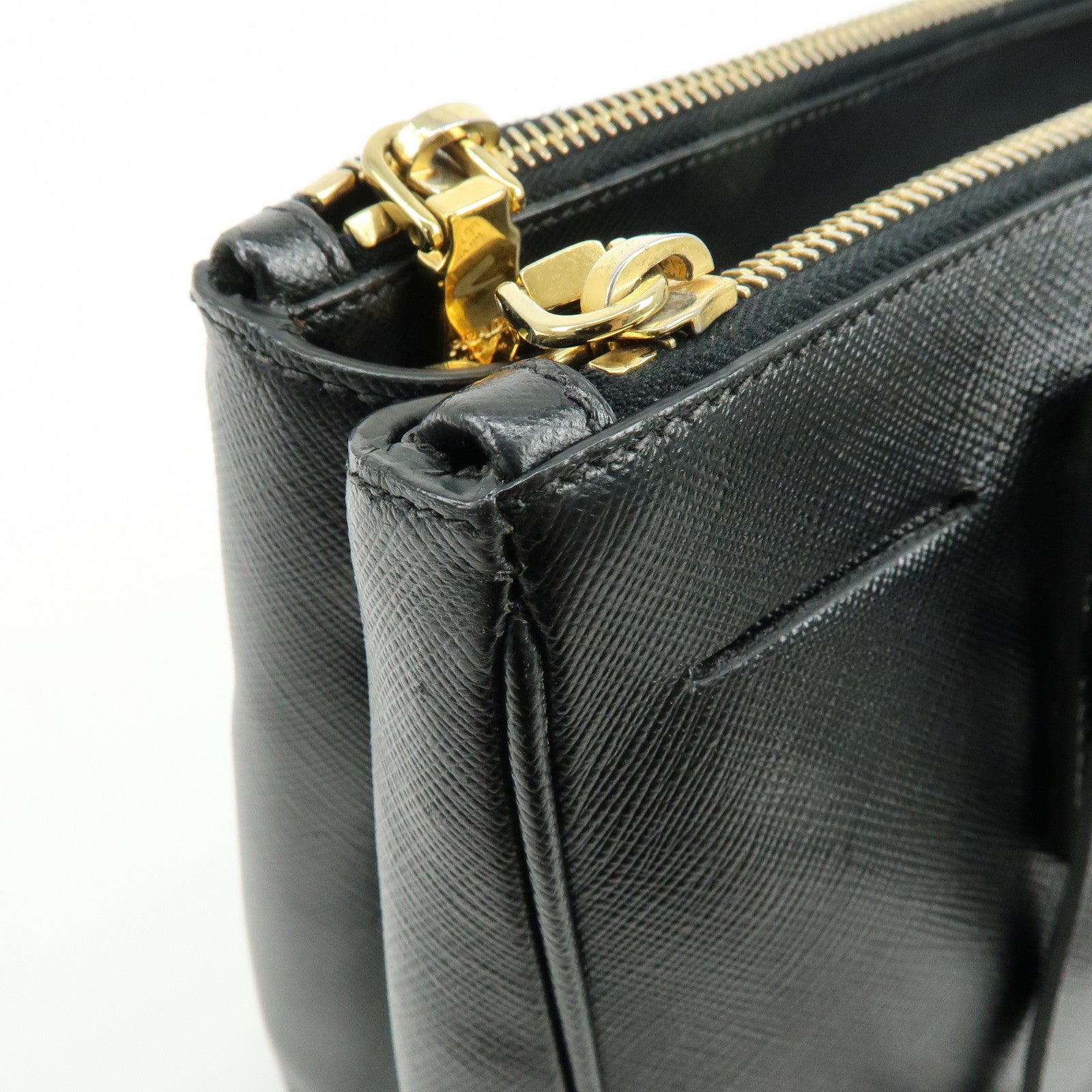 PRADA Traingle Logo Galleria Saffiano Leather 2Way Hand Bag 1BA863