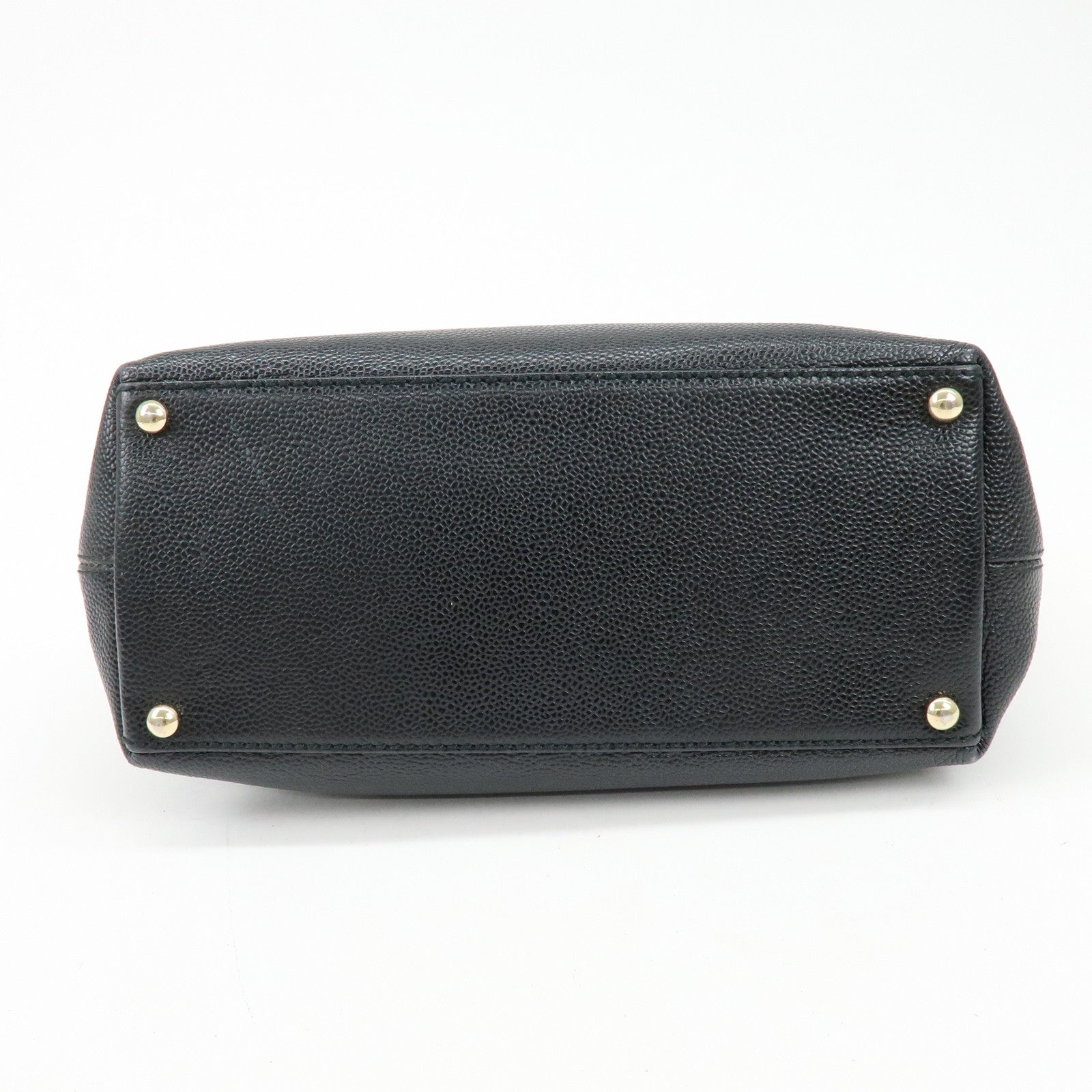 CHANEL COCO Mark Caviarskin Tote Bag Shoulder Bag Black