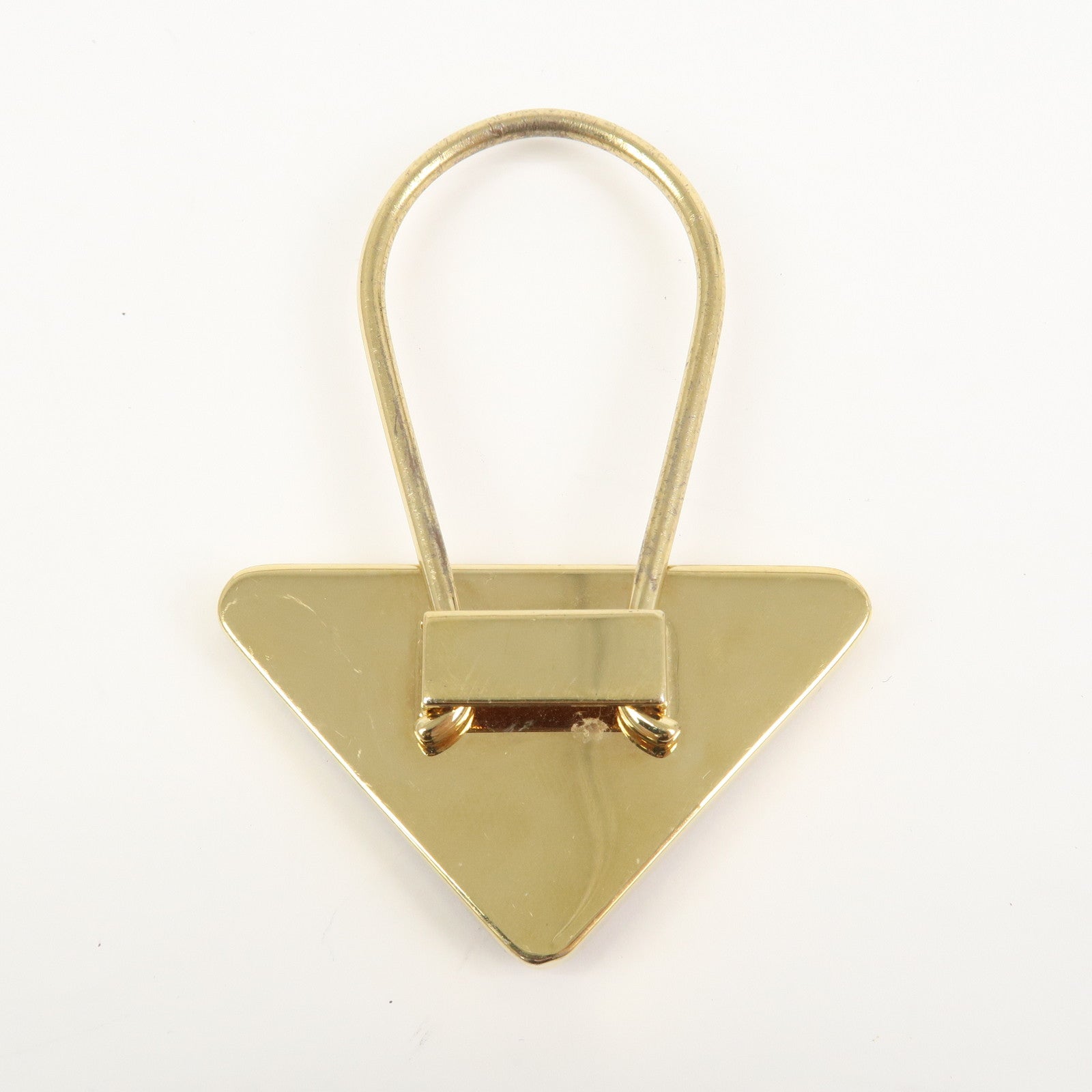 PRADA Triangle Logo Saffiano Leather Metal Bag Charm Red 1PP301